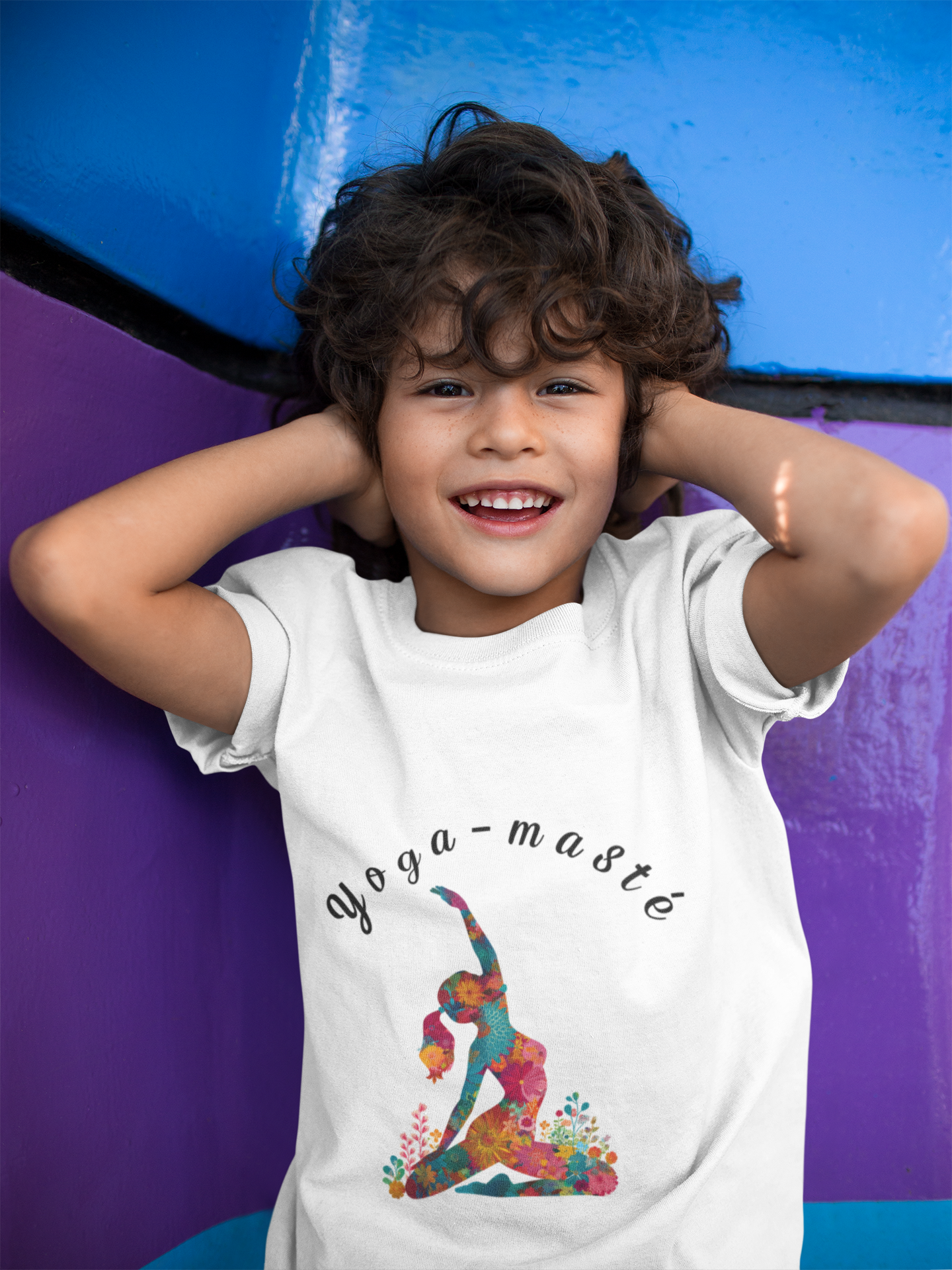 Yoga-masté Vibrant Yoga Tee for Kids I Yoga T-Shirt I Kids Yoga Wear I Colorful Gift for Young Yogis