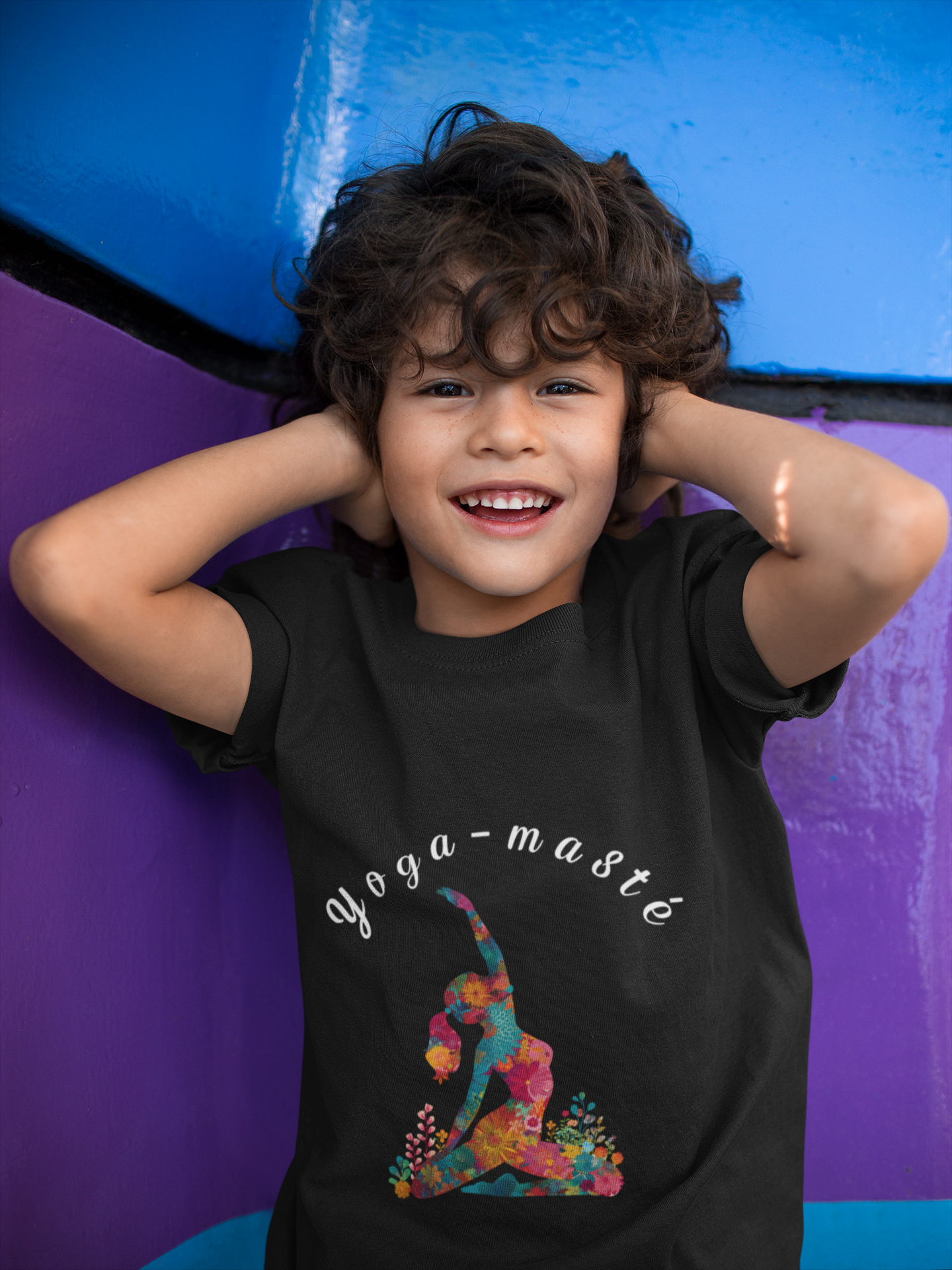 Yoga-masté Vibrant Yoga Tee for Kids I Yoga T-Shirt I Kids Yoga Wear I Colorful Gift for Young Yogis
