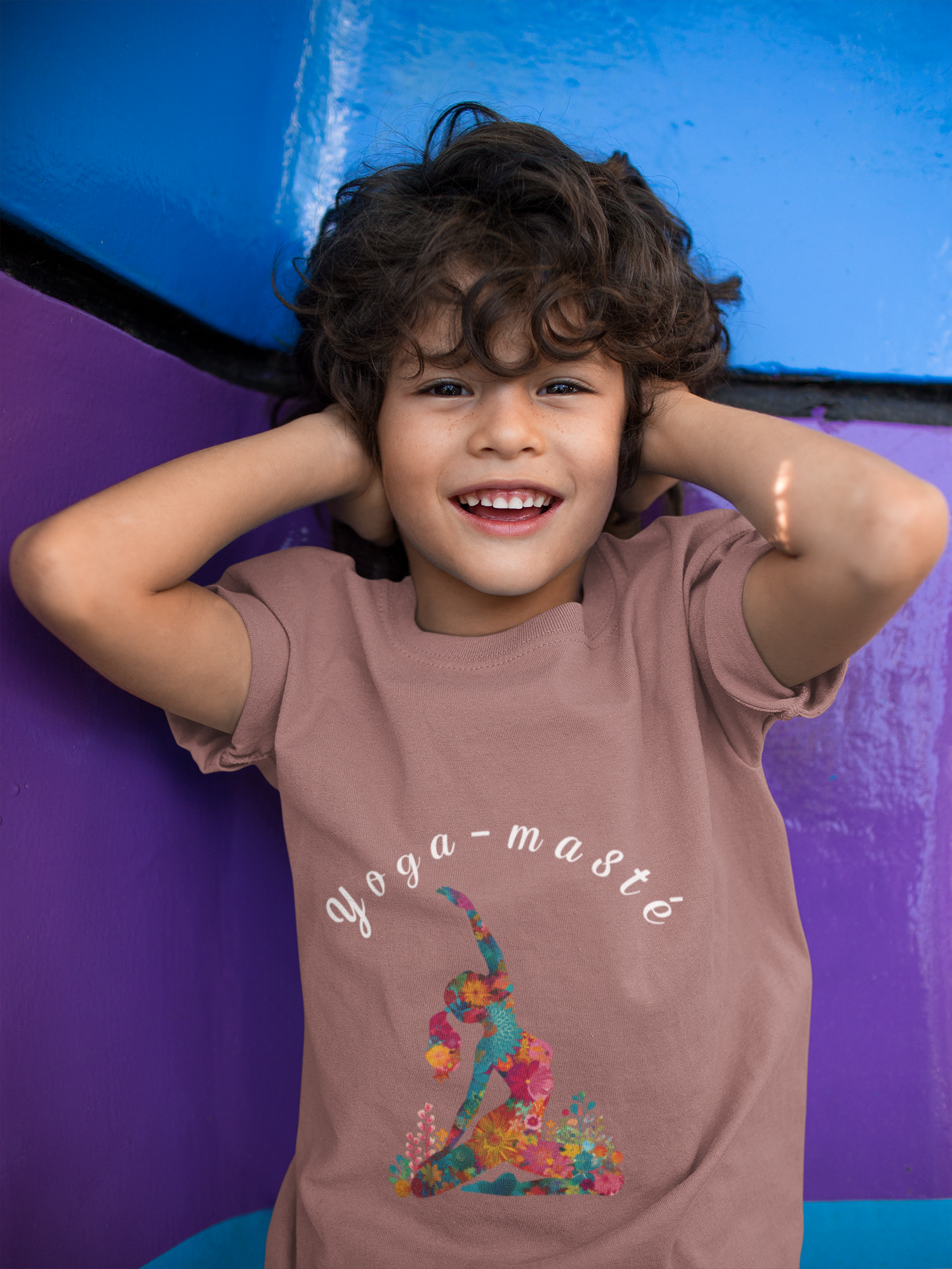 Yoga-masté Vibrant Yoga Tee for Kids I Yoga T-Shirt I Kids Yoga Wear I Colorful Gift for Young Yogis