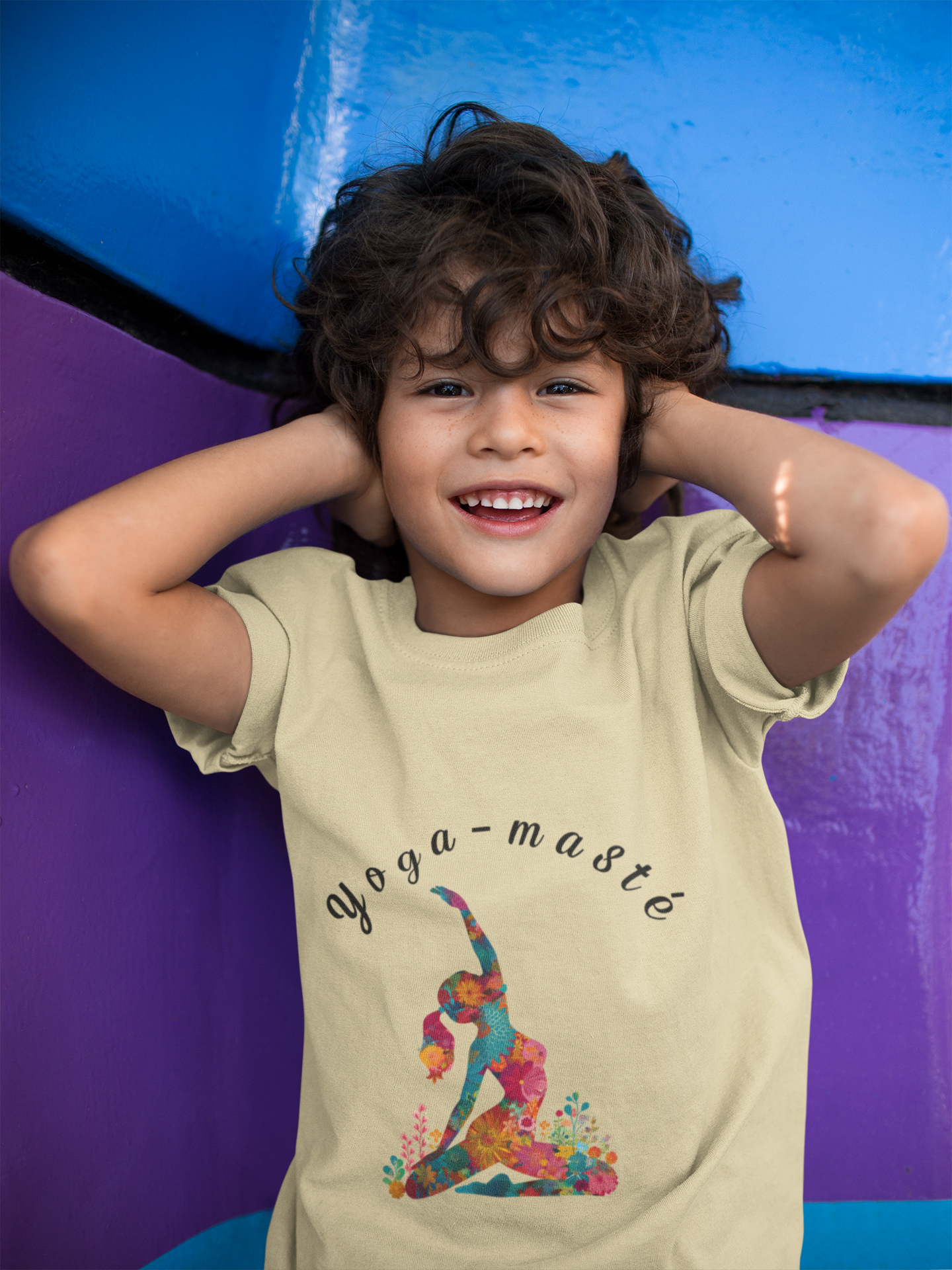 Yoga-masté Vibrant Yoga Tee for Kids I Yoga T-Shirt I Kids Yoga Wear I Colorful Gift for Young Yogis