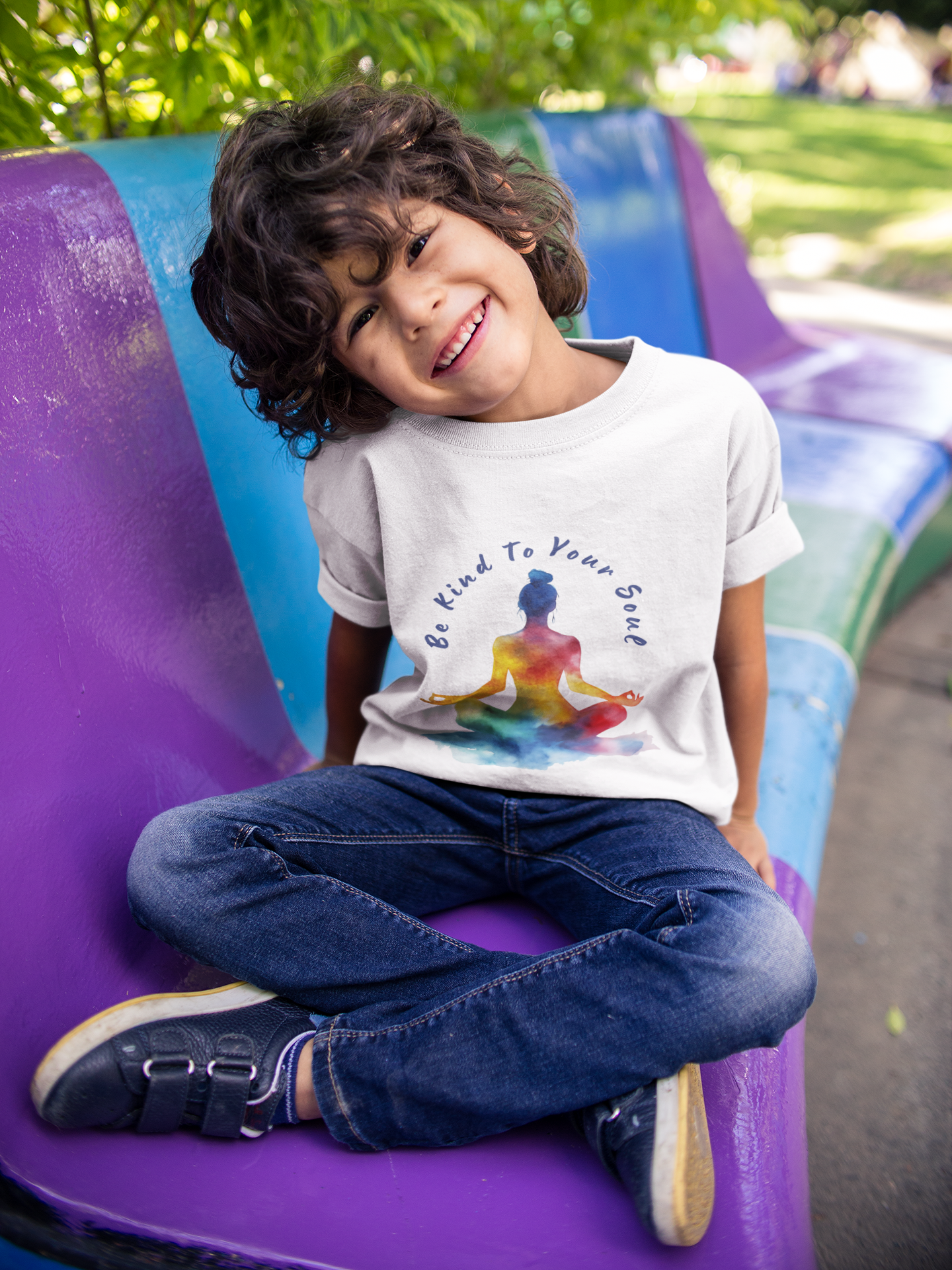 "Be Kind To Your Soul" Youthful Tee - Kids Yoga T-Shirt I Mindfulness & Inspirational Apparel I Gift for Young Yogis