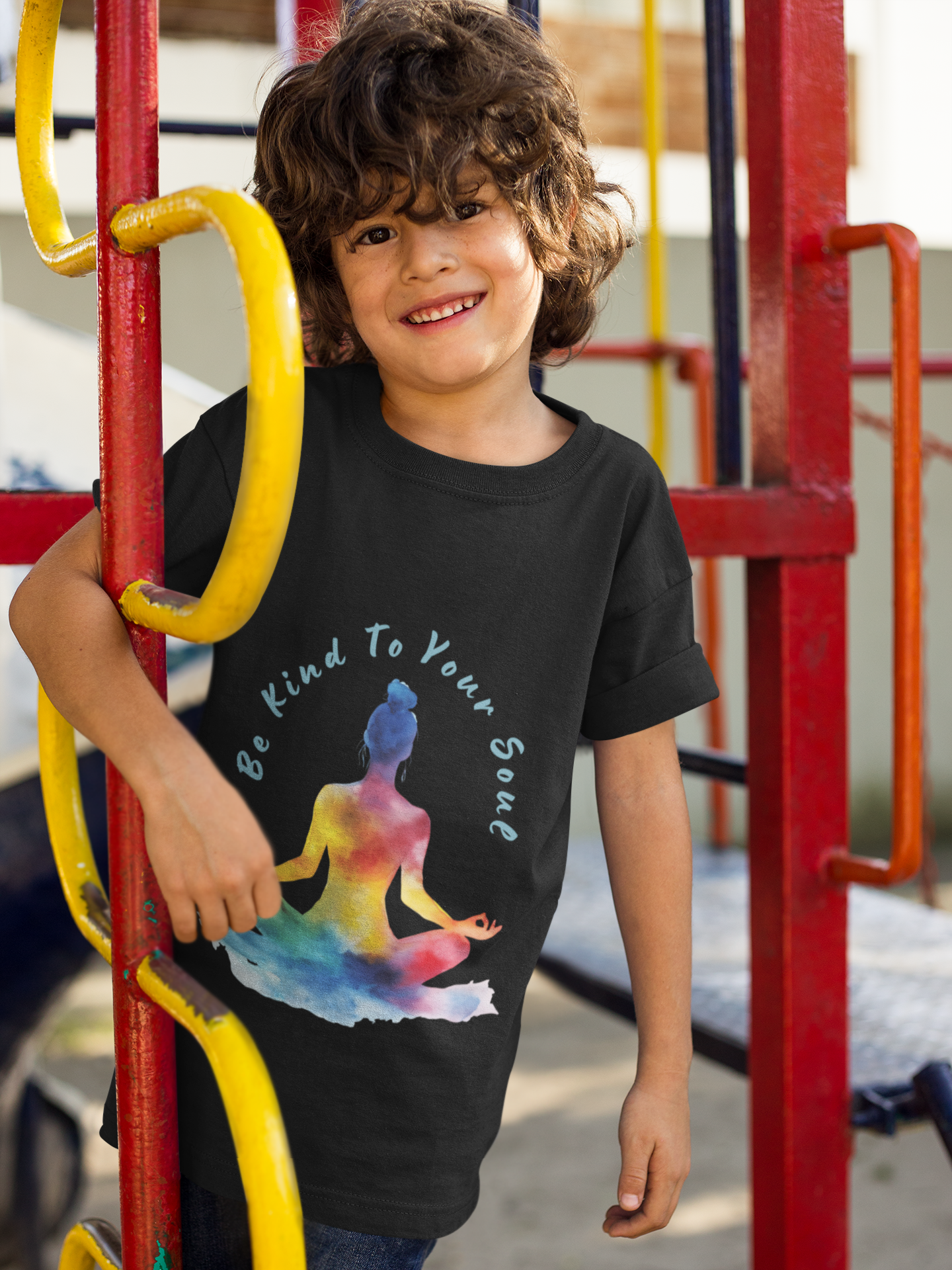 "Be Kind To Your Soul" Youthful Tee - Kids Yoga T-Shirt I Mindfulness & Inspirational Apparel I Gift for Young Yogis