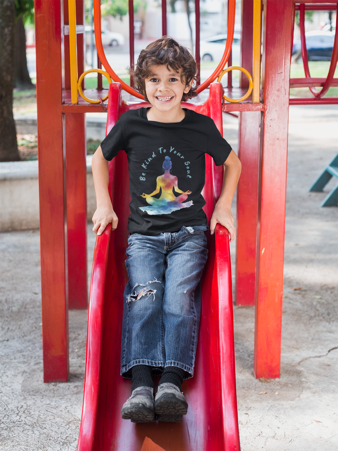 "Be Kind To Your Soul" Youthful Tee - Kids Yoga T-Shirt I Mindfulness & Inspirational Apparel I Gift for Young Yogis