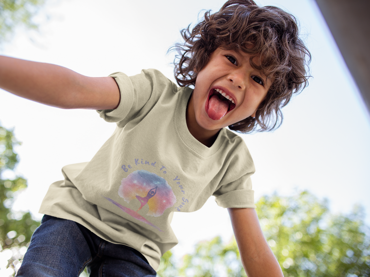 "Be Kind To Your Soul" Youthful Tee - Kids Yoga T-Shirt I Mindfulness & Inspirational Apparel I Gift for Young Yogis
