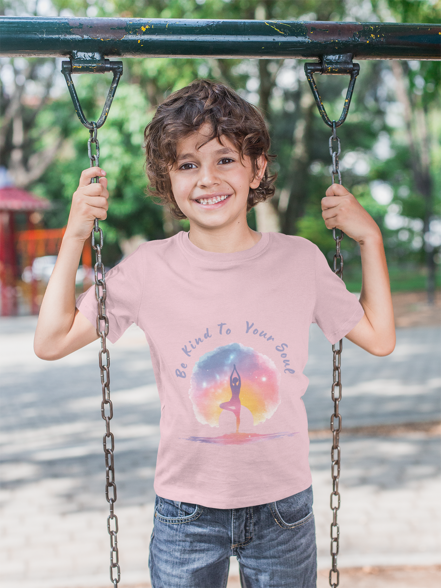 "Be Kind To Your Soul" Youthful Tee - Kids Yoga T-Shirt I Mindfulness & Inspirational Apparel I Gift for Young Yogis
