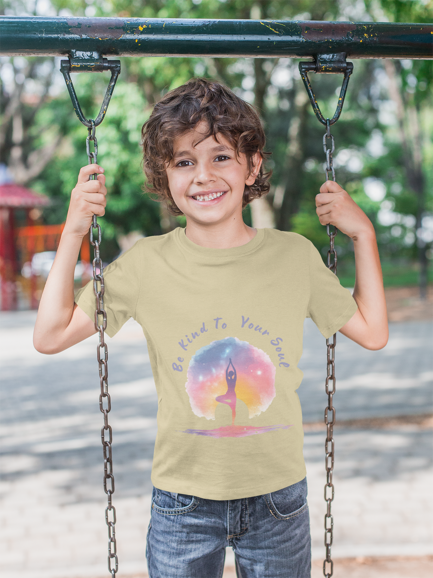 "Be Kind To Your Soul" Youthful Tee - Kids Yoga T-Shirt I Mindfulness & Inspirational Apparel I Gift for Young Yogis