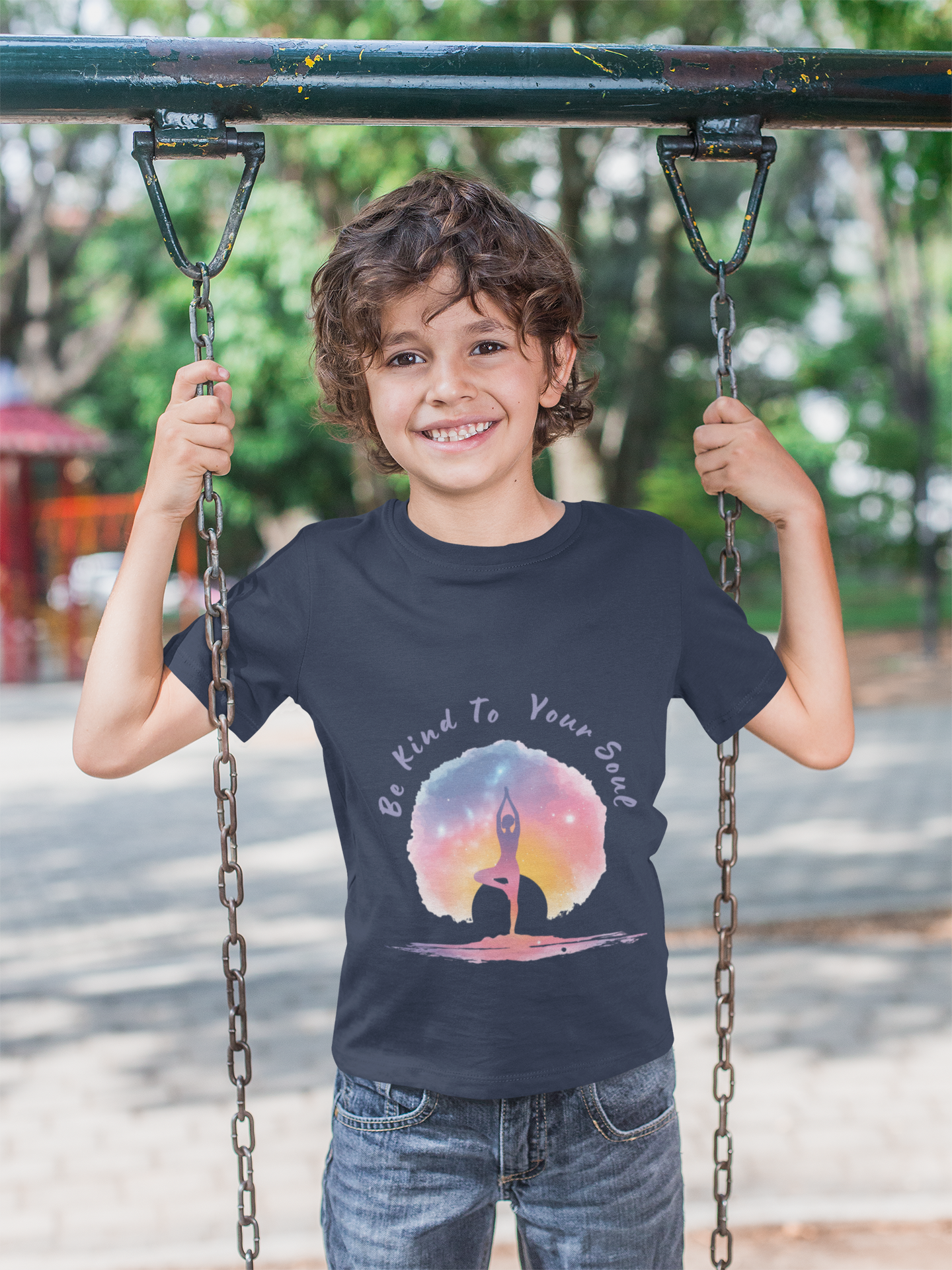 "Be Kind To Your Soul" Youthful Tee - Kids Yoga T-Shirt I Mindfulness & Inspirational Apparel I Gift for Young Yogis