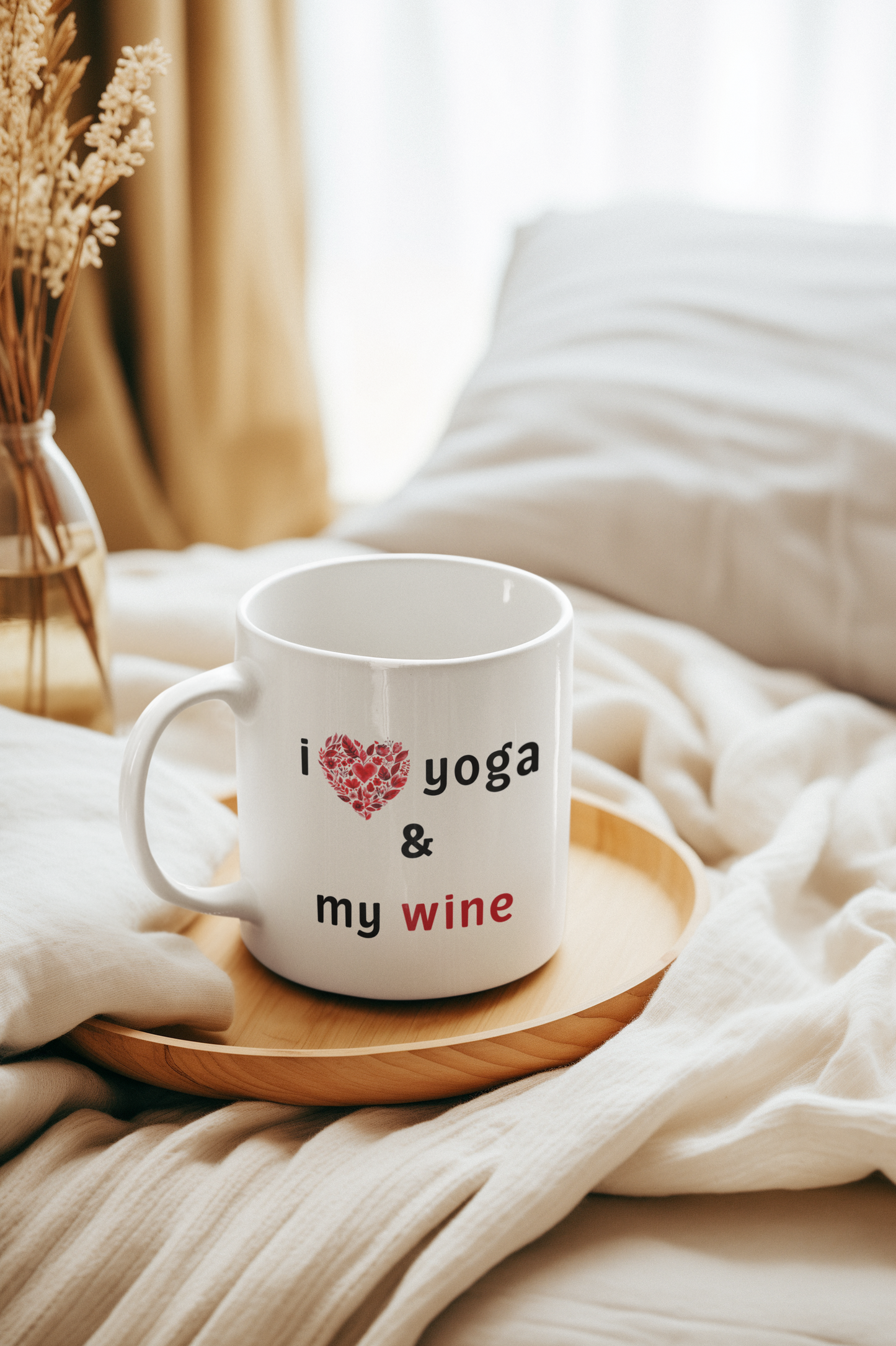 I Love Yoga & My Wine - Yoga & Wine Lover's Coffee Mug I Cute Exercise Gift I I Perfect for Yoga Enthusiasts I Birthday Gift I Relaxation Mug