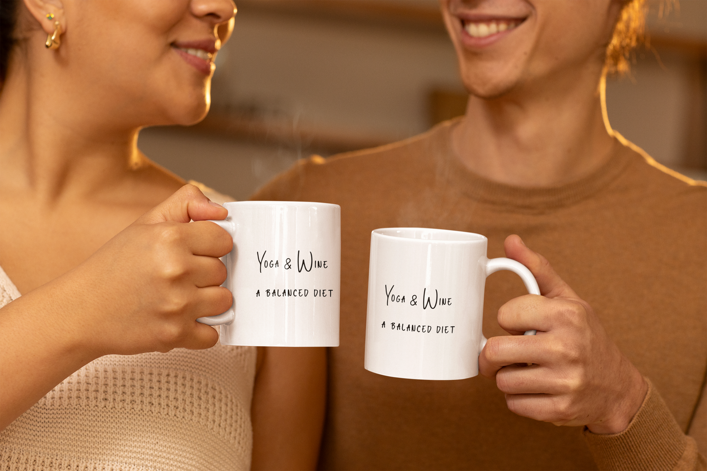 Yoga & Wine A Balanced Diet Mug - Funny Coffee Mug I Gift for Yoga Lovers I Motivational Mug I Yoga Enthusiast Gift I 11oz Mug for Home