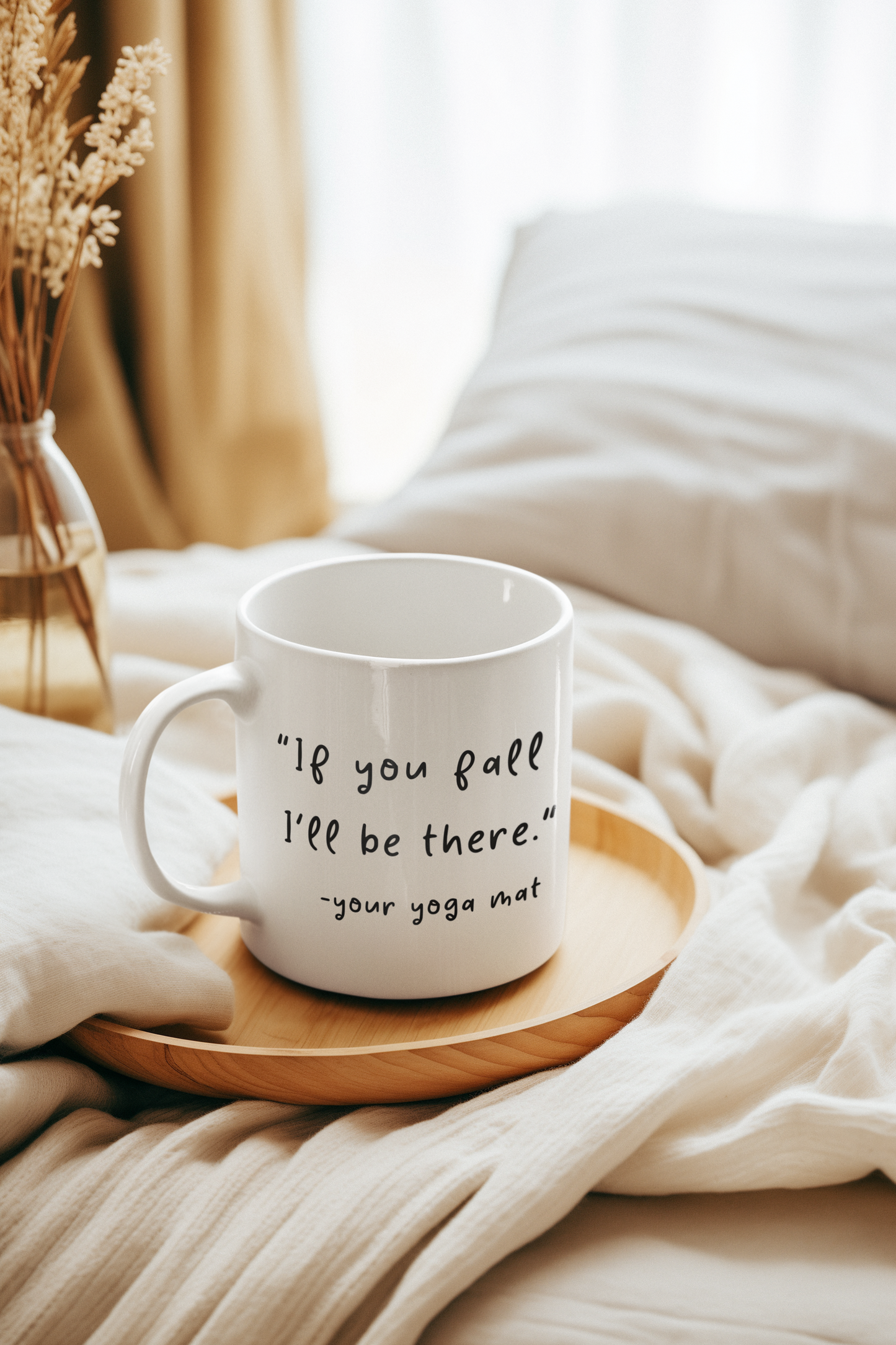 "If you fall, I'll be there." Inspirational Yoga Quote Mug I Gift for Yogis I Motivational Coffee Cup I Self-Care Mug I Best Friend Gift I Mindfulness Mug