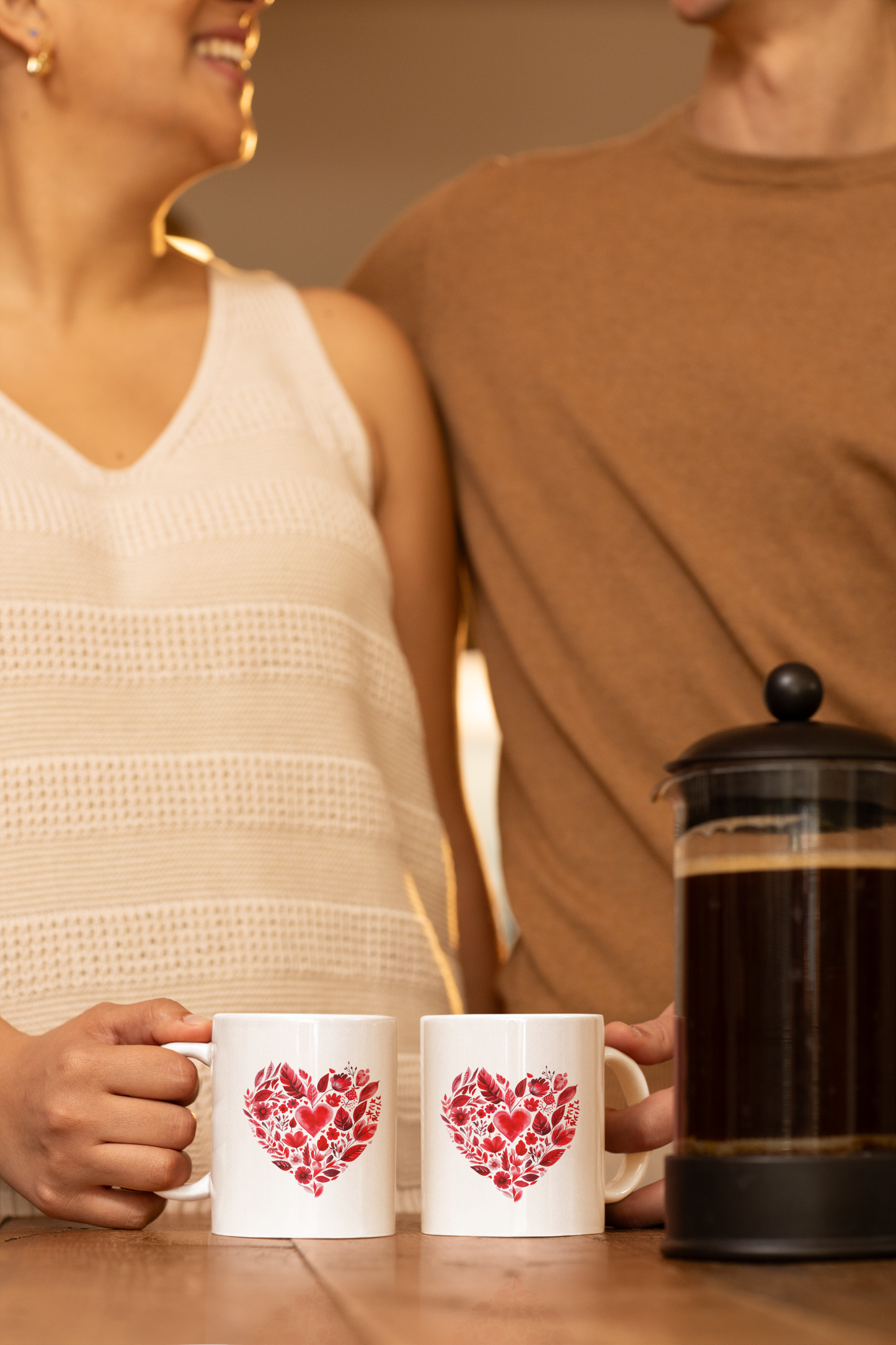 Romantic Floral Heart Mandala Mug - Perfect Gift for Couples I Tea Lovers I Yoga Enthusiasts I Valentine's Day I Birthday I Home Decor I Coffee Mug