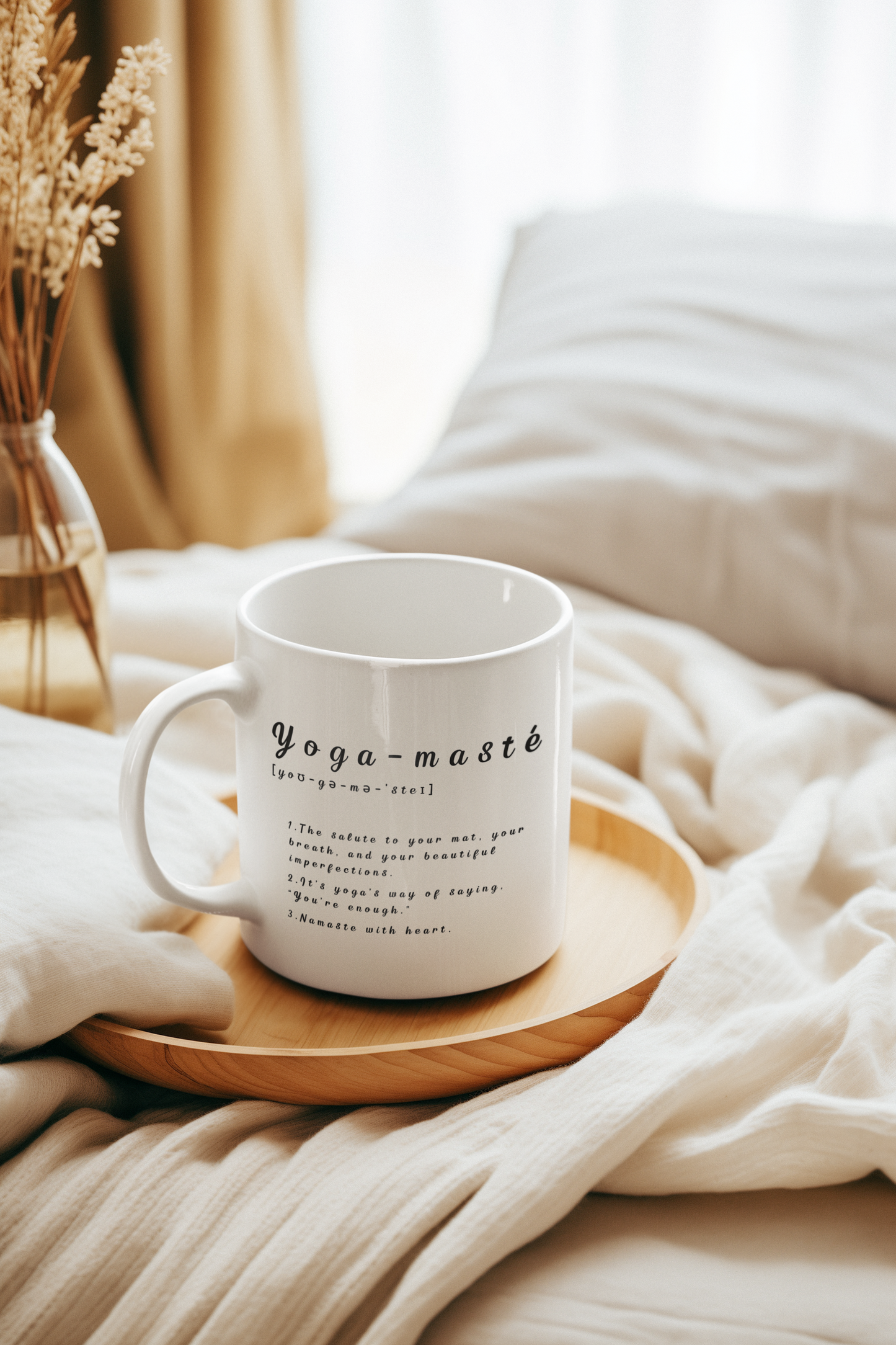 Yoga-Masté 11oz Mug - Inspirational Gift for Yogis I Meditation Lovers I Mindfulness Practice I Self-Care I Home Decor