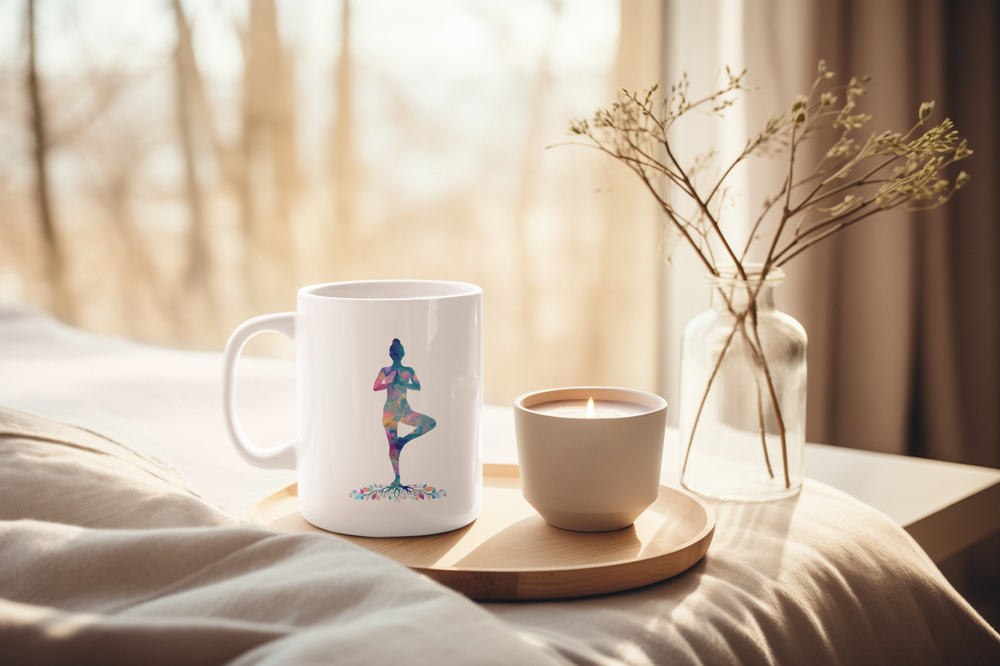 Tree Pose Yoga-Inspired Mug for Mindfulness I Inspirational Coffee Cup I Gift for Yogis I Relaxation Mug I Self-Care & Meditation Mug