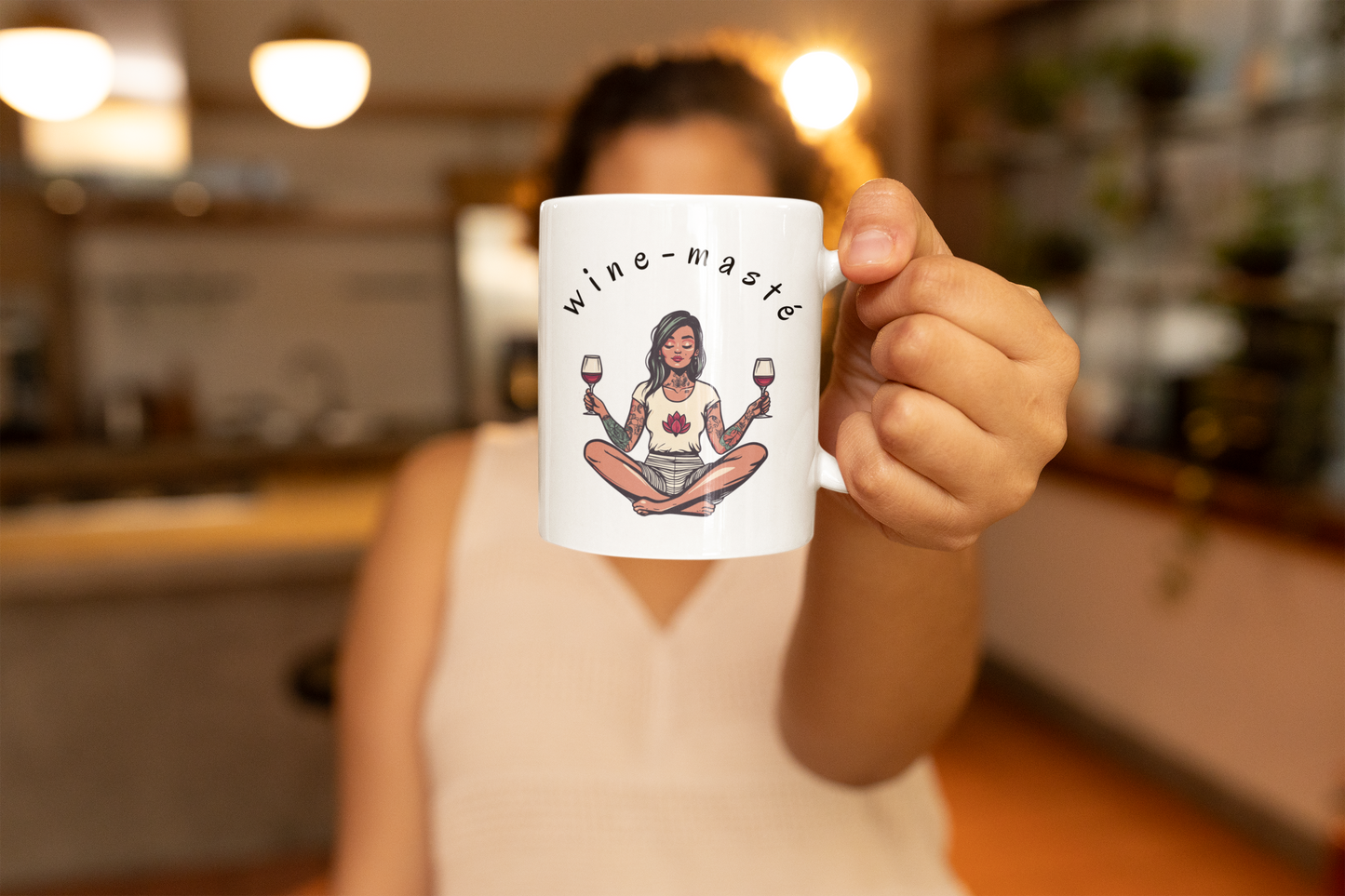 Wine-Masté Mug for Relaxation & Self-Care - Funny Yoga Mug I Perfect Gift for Wine Lovers I Celebrations I Birthdays I Cozy Evenings