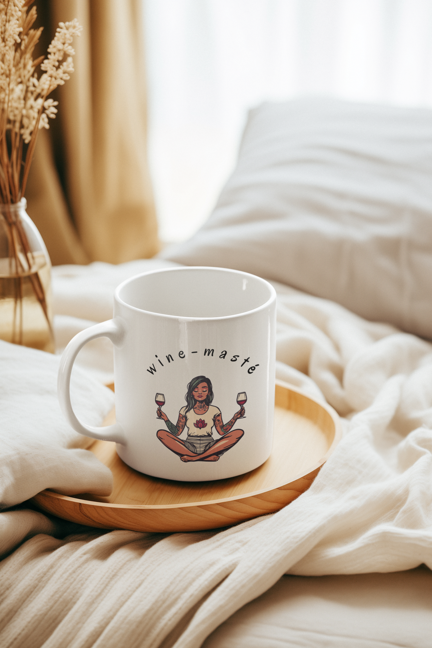 Wine-Masté Mug for Relaxation & Self-Care - Funny Yoga Mug I Perfect Gift for Wine Lovers I Celebrations I Birthdays I Cozy Evenings