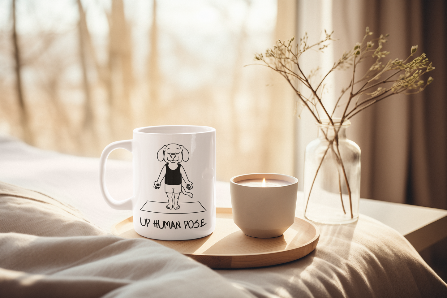 Up Human Pose Yoga Dog Mug - Cute Pet Coffee Cup I Dog Lover Gift I Zen Mug I Perfect for Yoga Enthusiasts I Fun Home Decor