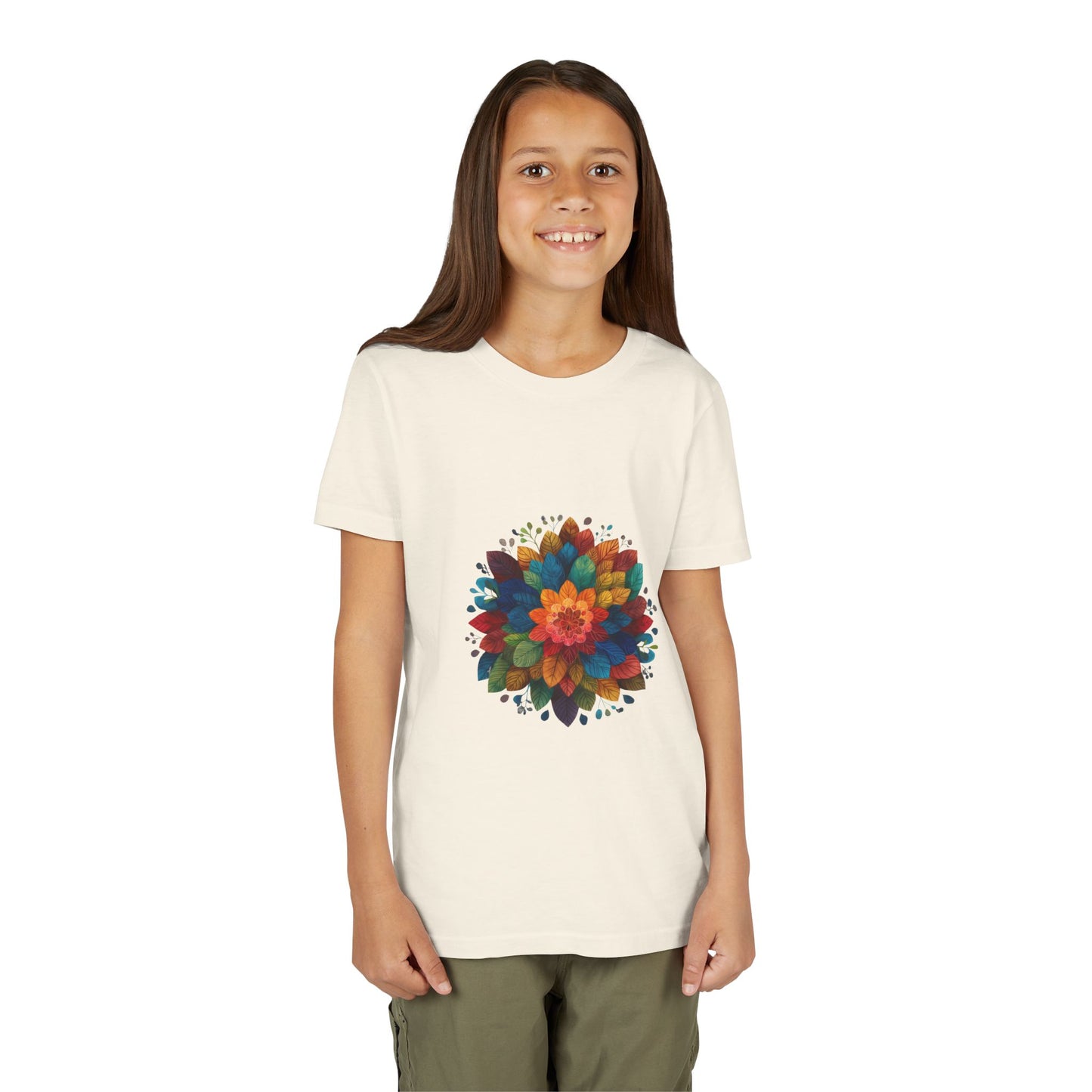 Colorful Mandala Youth Tee - Kids Yoga Tee I Summer Style T-Shirt I Birthday Gift for Young Yogis