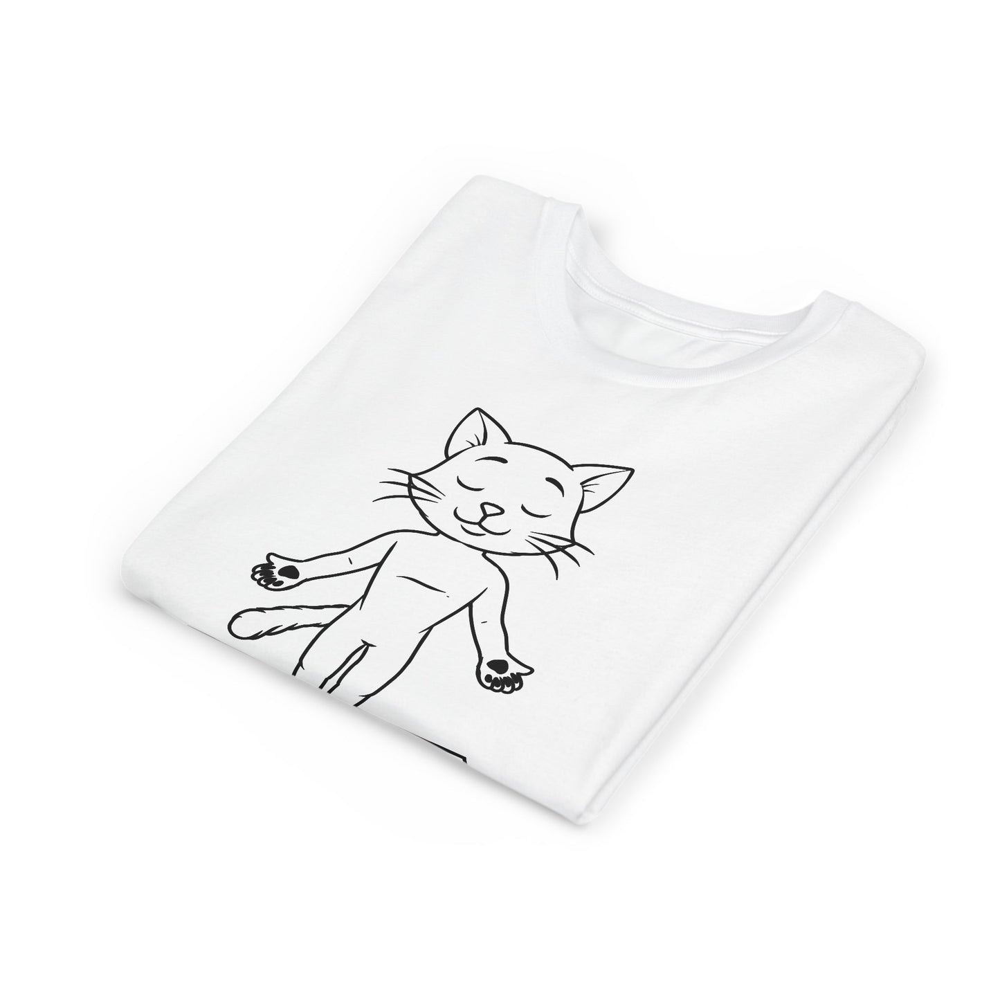 Cute Up Human Pose Design - Youth Yoga Cat Tee I Kids Yoga T-Shirt I Gift for Pet Lovers I Fun Animal Tee I Kids Activewear