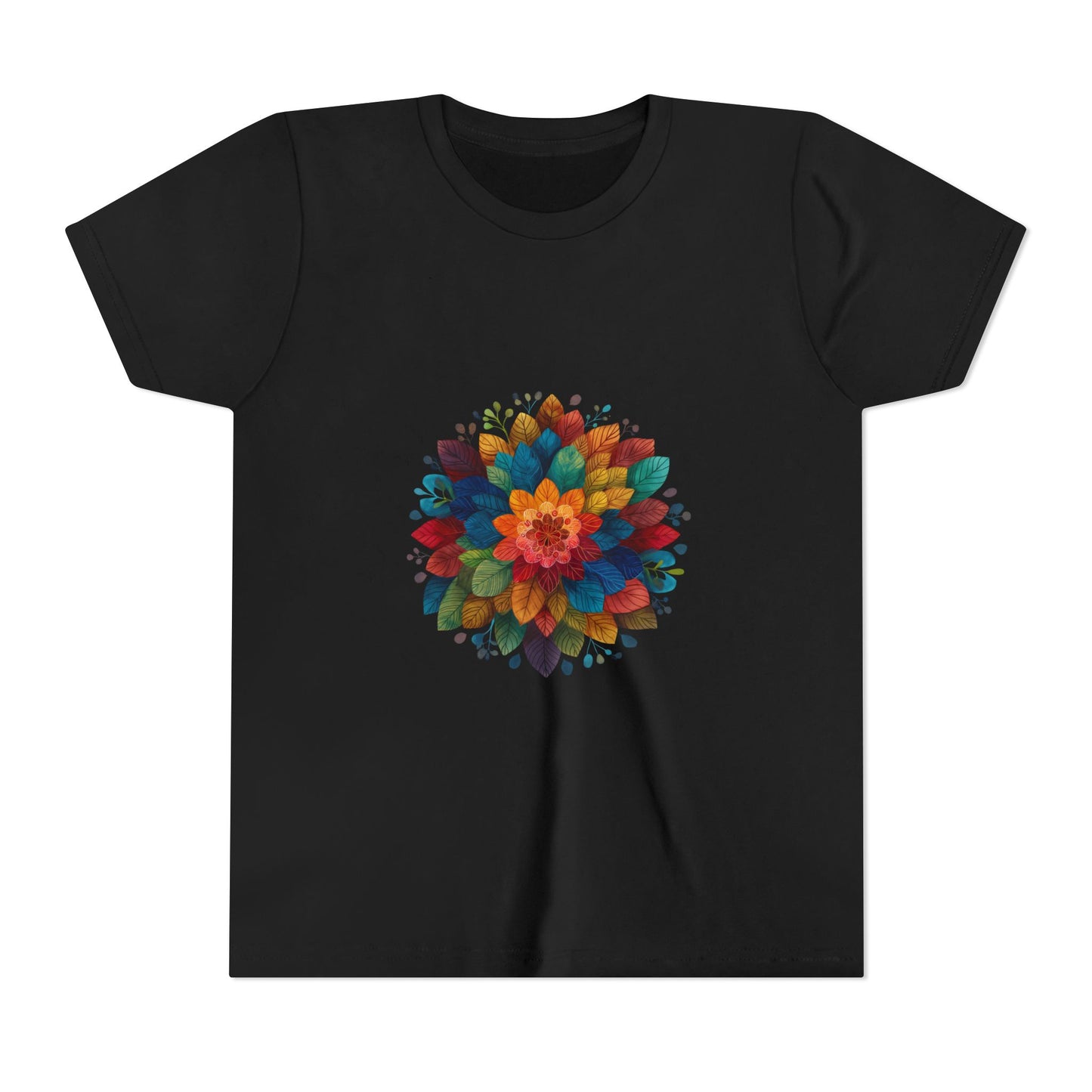 Colorful Mandala Youth Tee - Kids Yoga Tee I Summer Style T-Shirt I Birthday Gift for Young Yogis