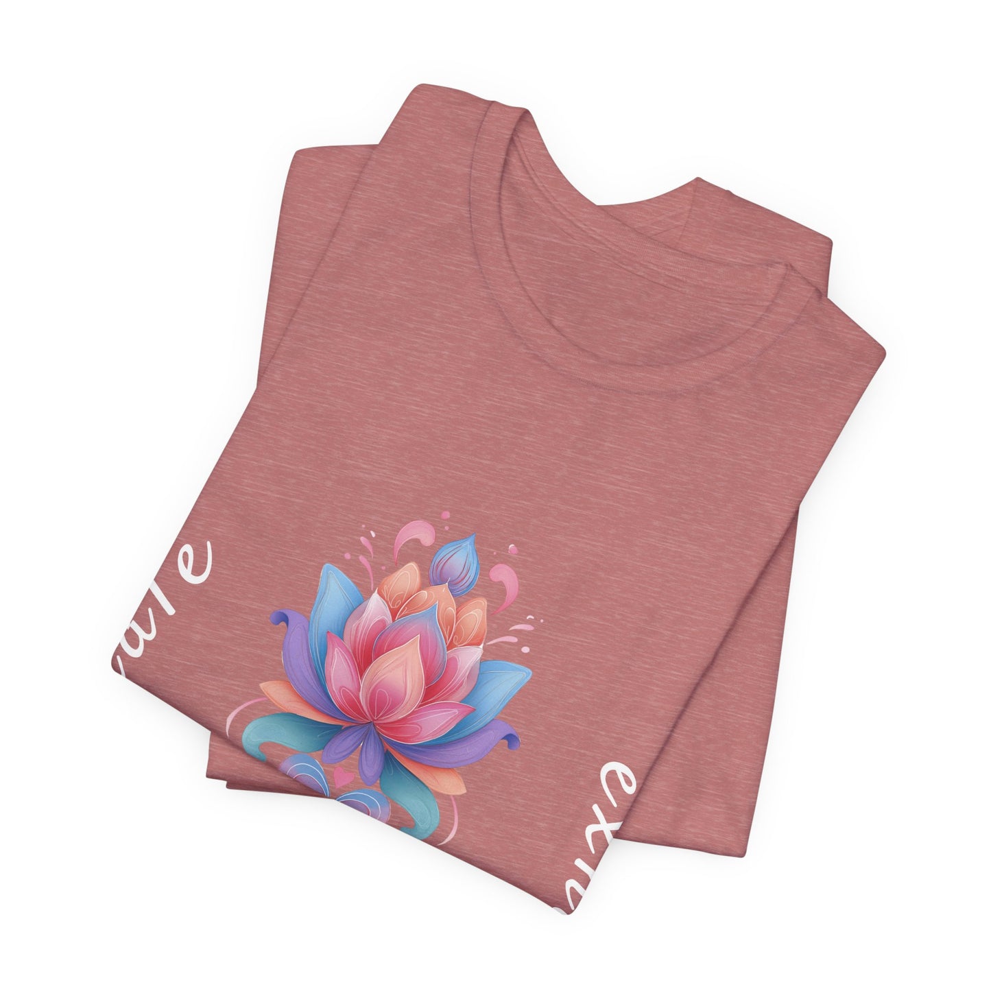 Lotus Flower Inhale Exhale Unisex Yoga Tee | Inspirational T-Shirt I Yoga Mindfulness Apparel I Meditation T-Shirt