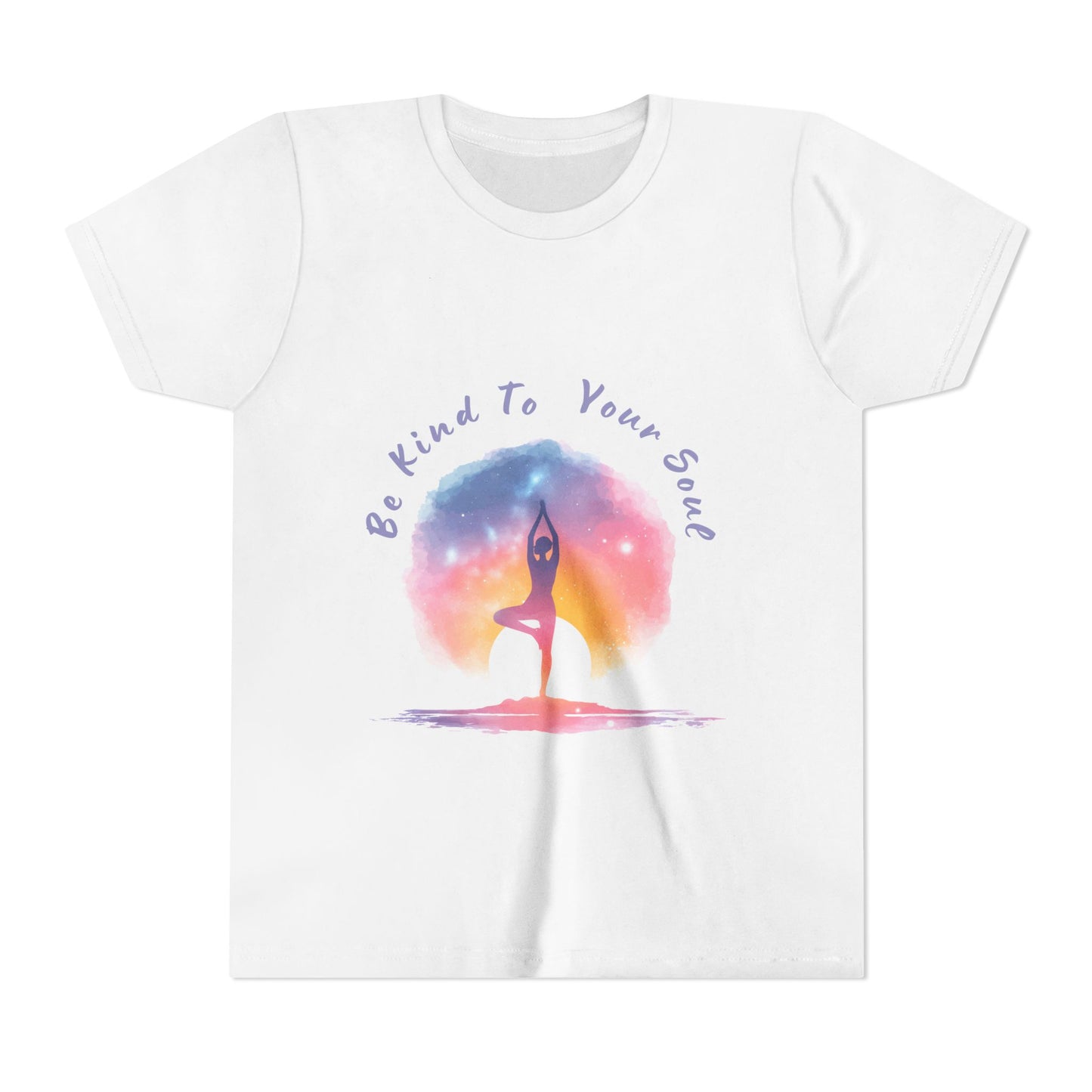 "Be Kind To Your Soul" Youthful Tee - Kids Yoga T-Shirt I Mindfulness & Inspirational Apparel I Gift for Young Yogis