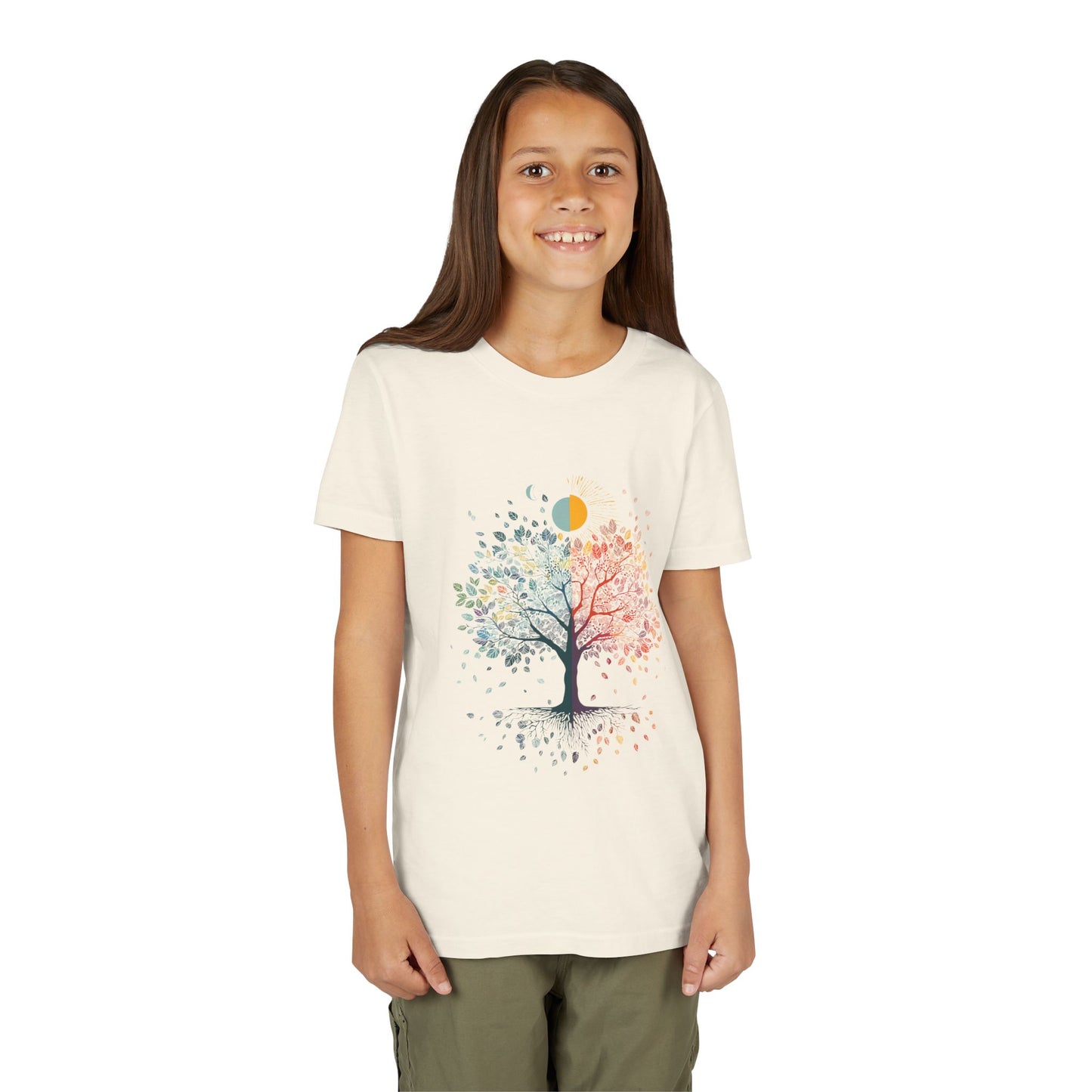 Tree Of Life Youth Yoga Tee I Nature Shirt for Kids I Tree Design Summer Apparel for Young Yogis
