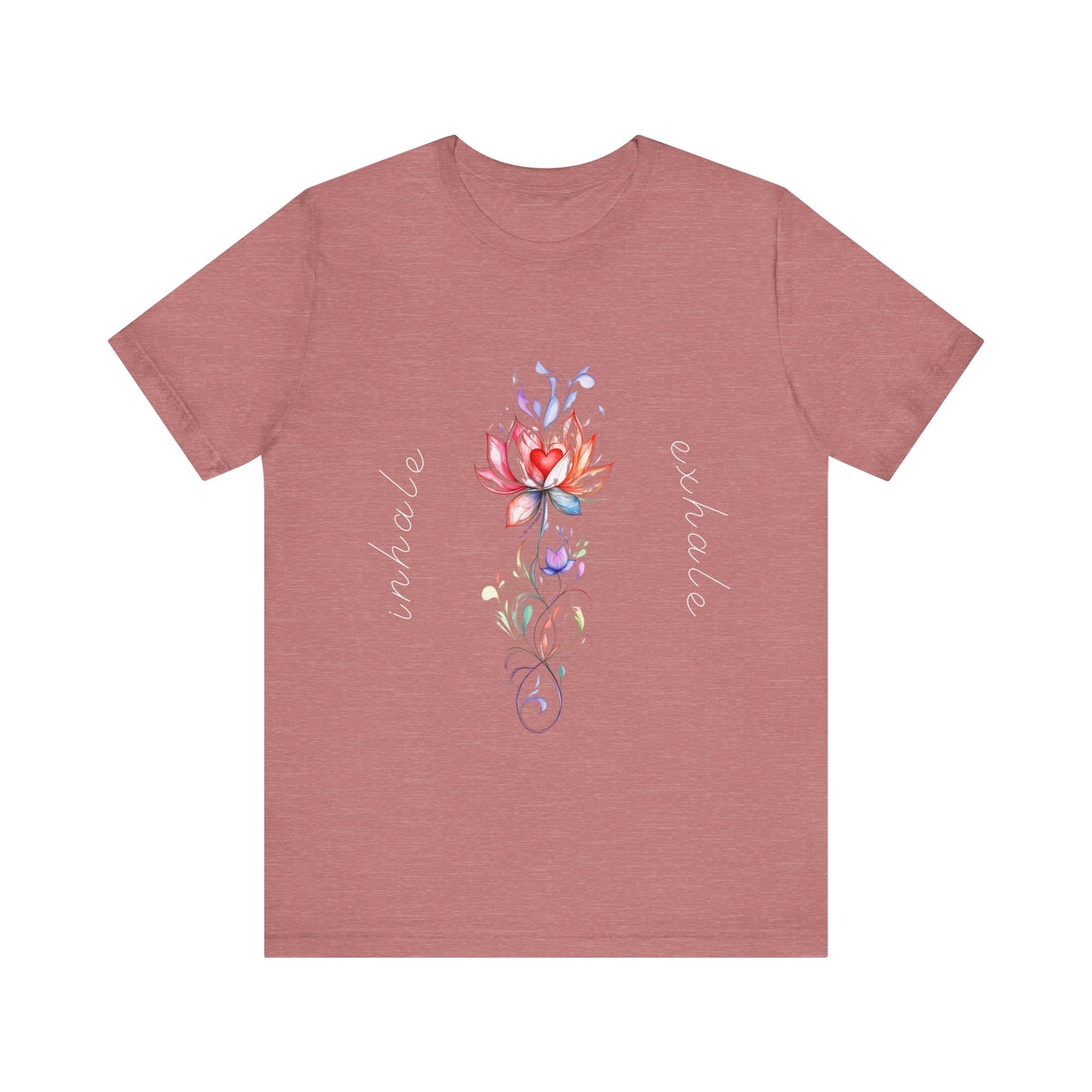 Lotus Flower Inhale Exhale Unisex Yoga Tee | Inspirational T-Shirt I Yoga Mindfulness Apparel I Self-Care Meditation Clothing