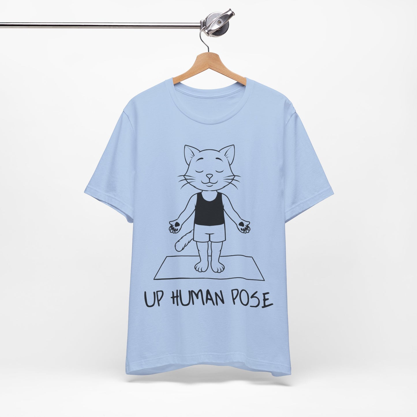 Up Human Pose - Unisex Cat Yoga Tee I Relaxation Gift I Yoga & Pet Lover T-Shirt I Quirky Animal Tee I Fun Gift for Cat Owners I Cute Tee for Zen Vibes