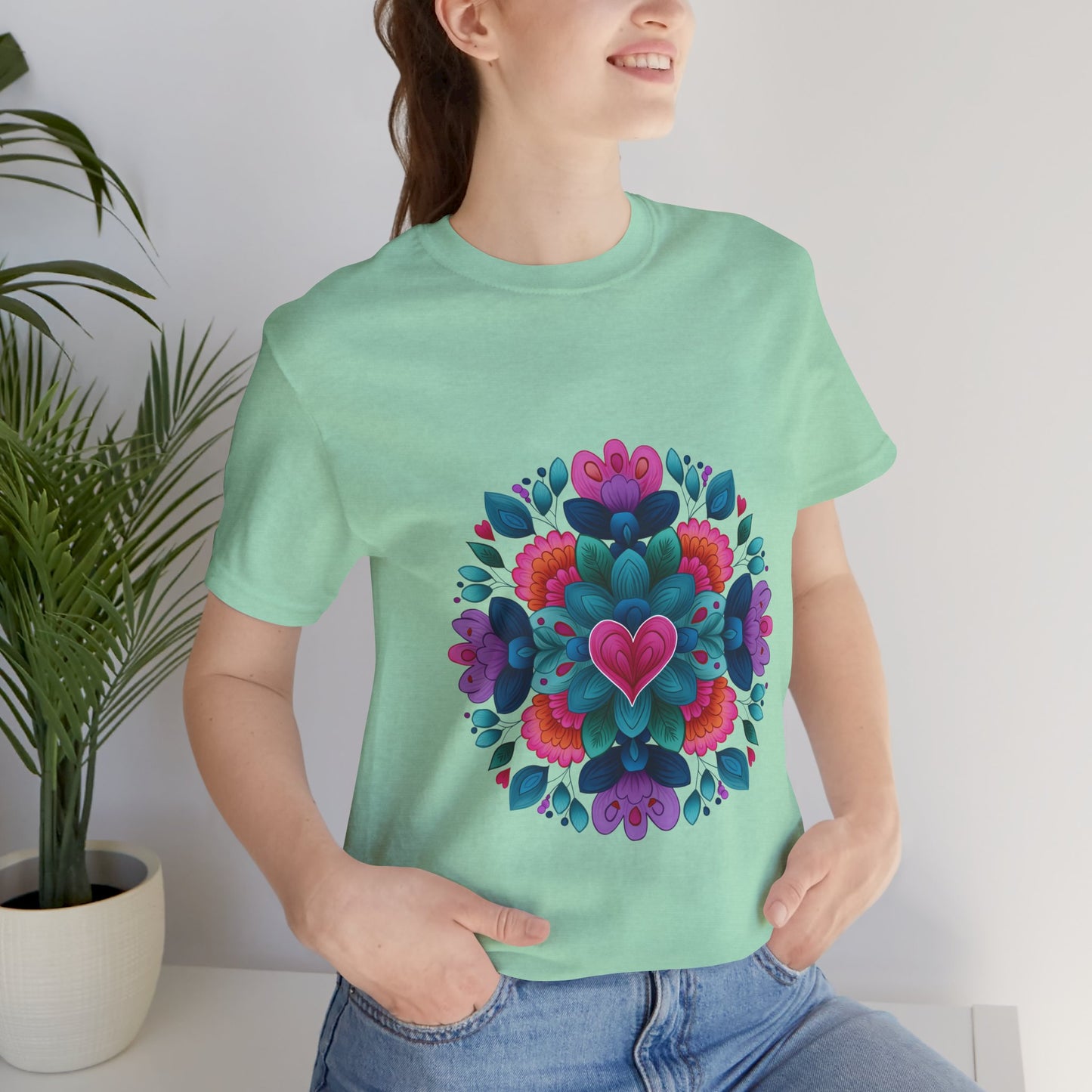 Vibrant Mandala Yoga Unisex Tee - Colorful Yoga Casual Wear I Mindfulness Gift for Her I Boho Style T-Shirt