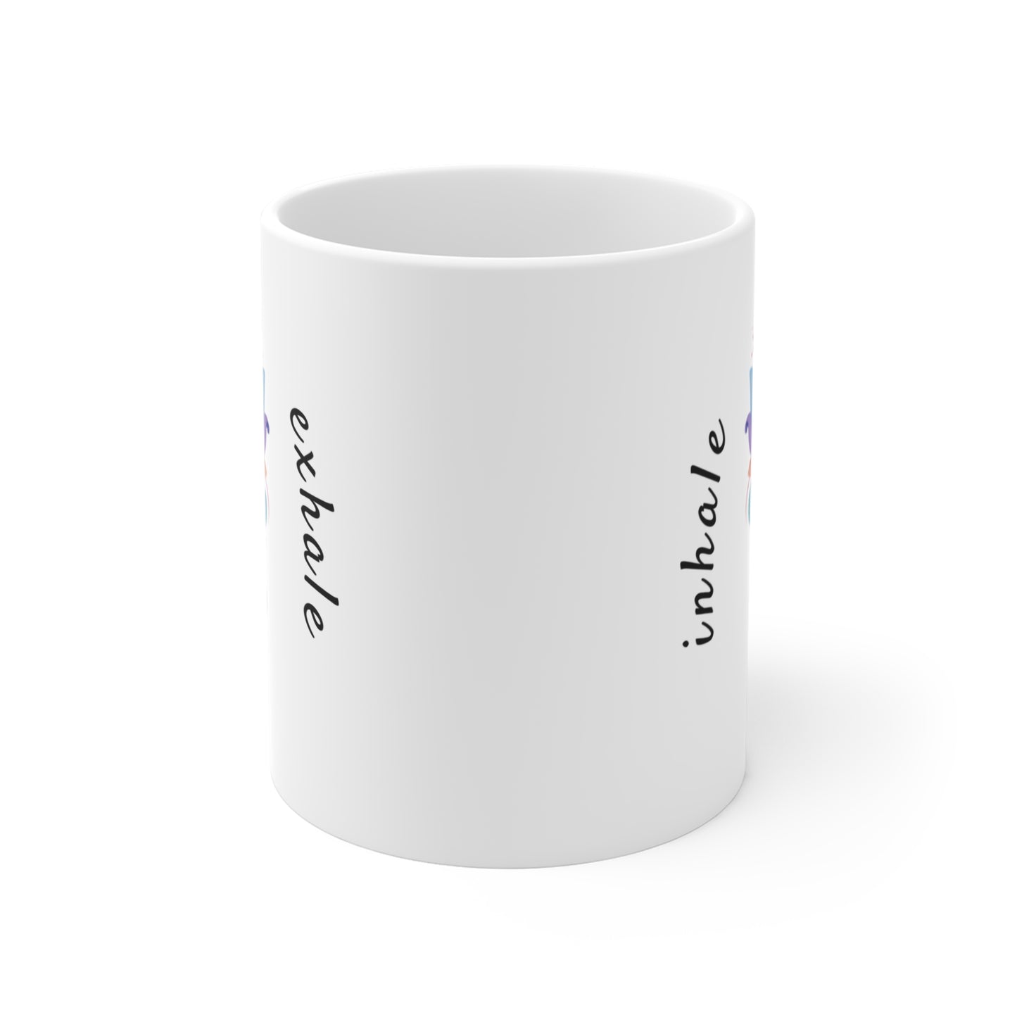 Inhale Exhale Mindful Lotus Mug | Inspirational Coffee Cup | Daily Affirmation | Zen Gift for Yoga Lovers | Relax & Unwind Drinkware I Self-Care Mug