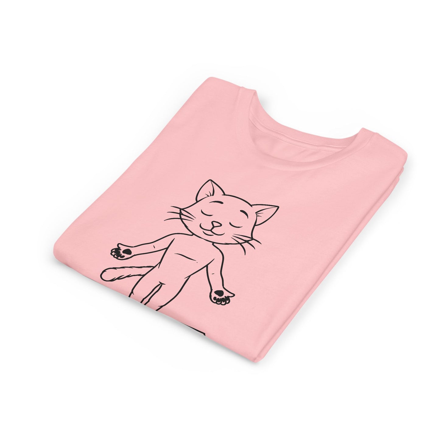 Cute Up Human Pose Design - Youth Yoga Cat Tee I Kids Yoga T-Shirt I Gift for Pet Lovers I Fun Animal Tee I Kids Activewear