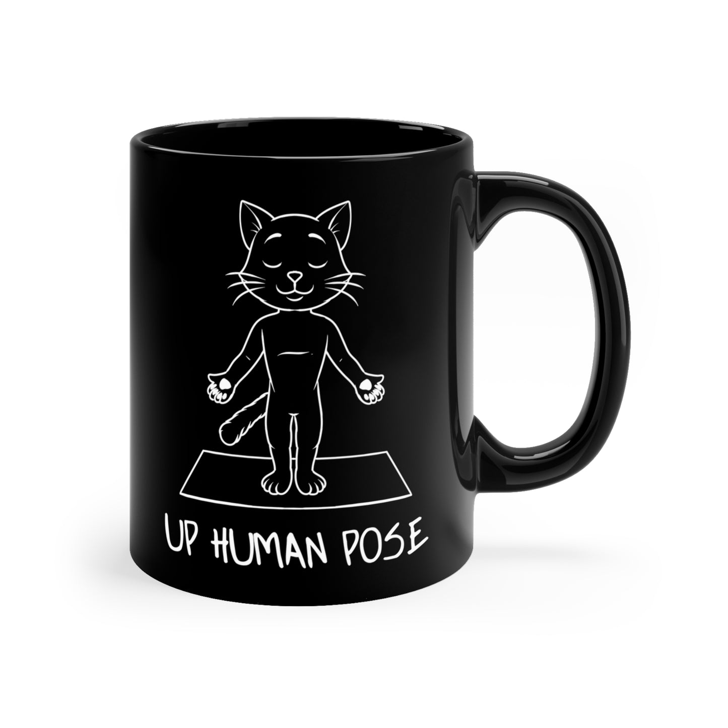 Up Human Pose - Funny Cat Yoga Mug I Unique Coffee Cup for Cat Lovers I Gift for Pet Owners I Cute Yoga Mug I Home Office Decor I Animal Enthusiast Gift