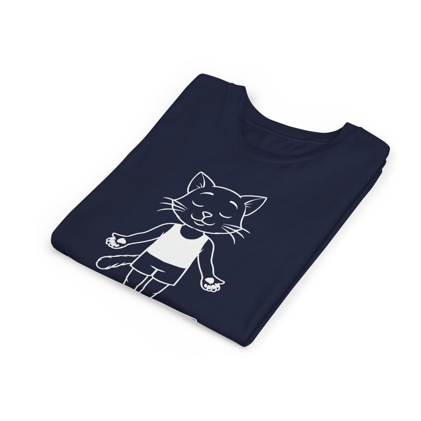 Cute Up Human Pose Design - Youth Yoga Cat Tee I Kids Yoga T-Shirt I Gift for Pet Lovers I Fun Animal Tee I Kids Activewear