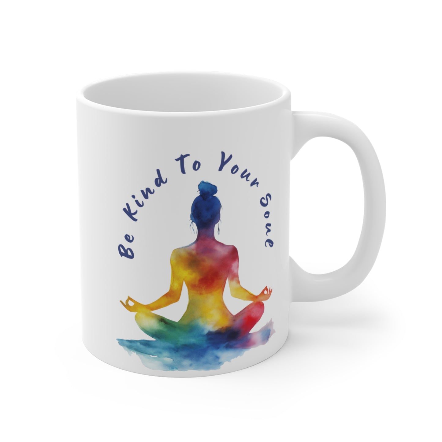 "Be Kind to Your Soul" Mindful Yoga Mug I Meditation Gift I Inspirational Coffee Cup I Self-Care Reminder I Yoga Lover's Present