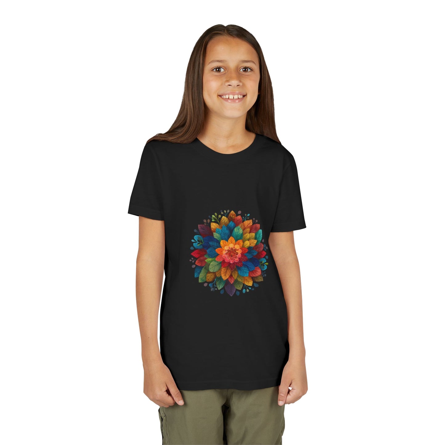 Colorful Mandala Youth Tee - Kids Yoga Tee I Summer Style T-Shirt I Birthday Gift for Young Yogis