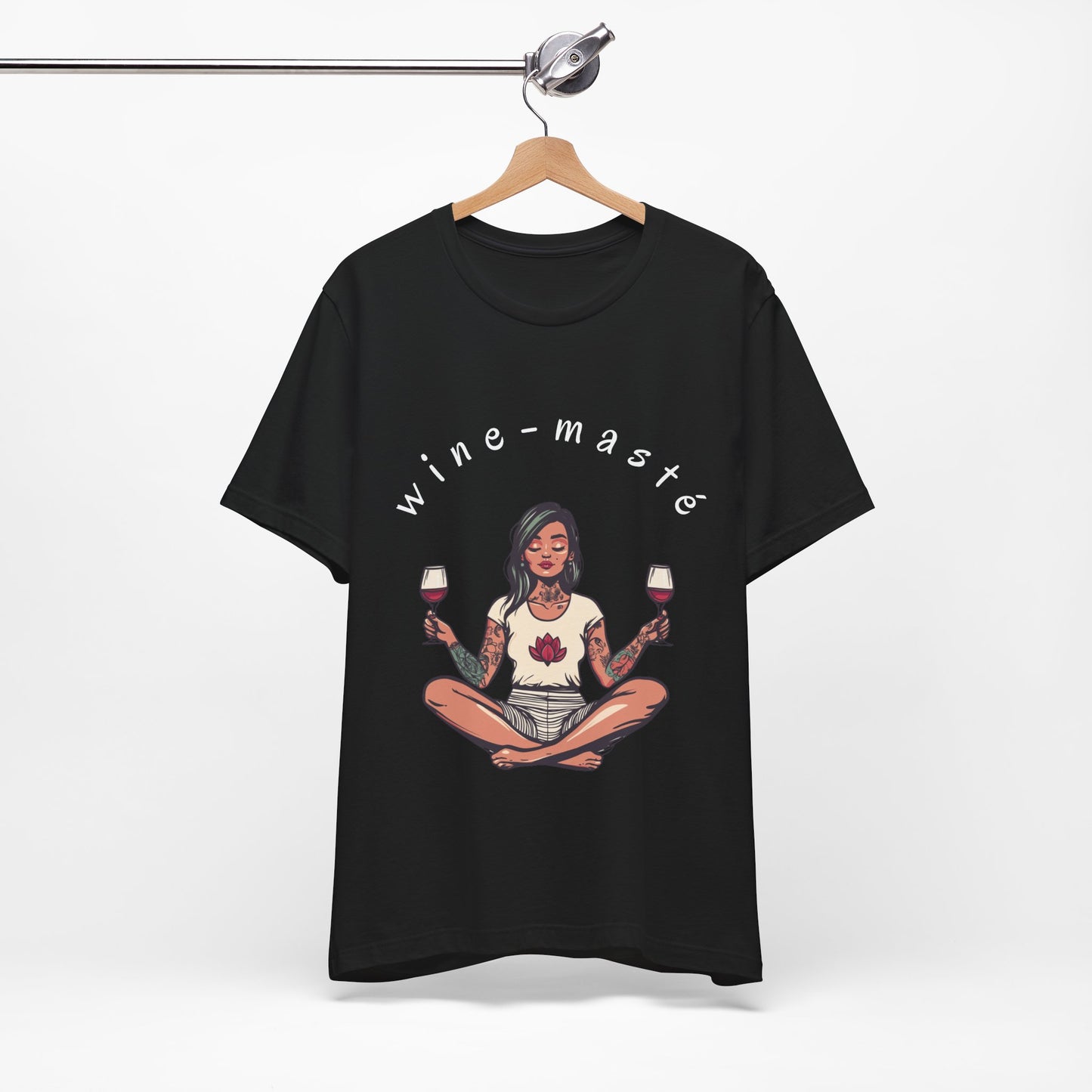 Wine-Masté - Meditation Wine Lover Tee I Unisex Relaxation T-Shirt for Yoga & Wine Enthusiasts I Fun Gift for Wine Tasting I Self-Care Clothing