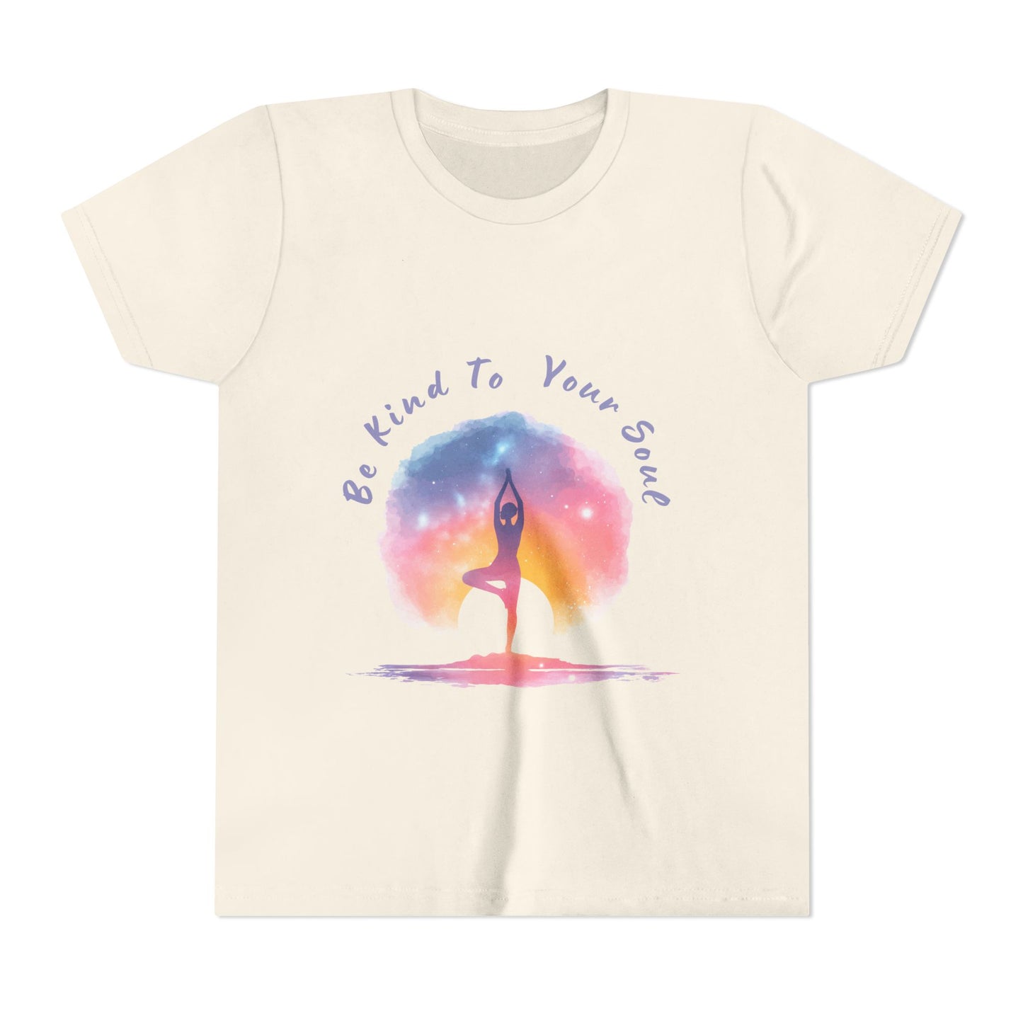"Be Kind To Your Soul" Youthful Tee - Kids Yoga T-Shirt I Mindfulness & Inspirational Apparel I Gift for Young Yogis