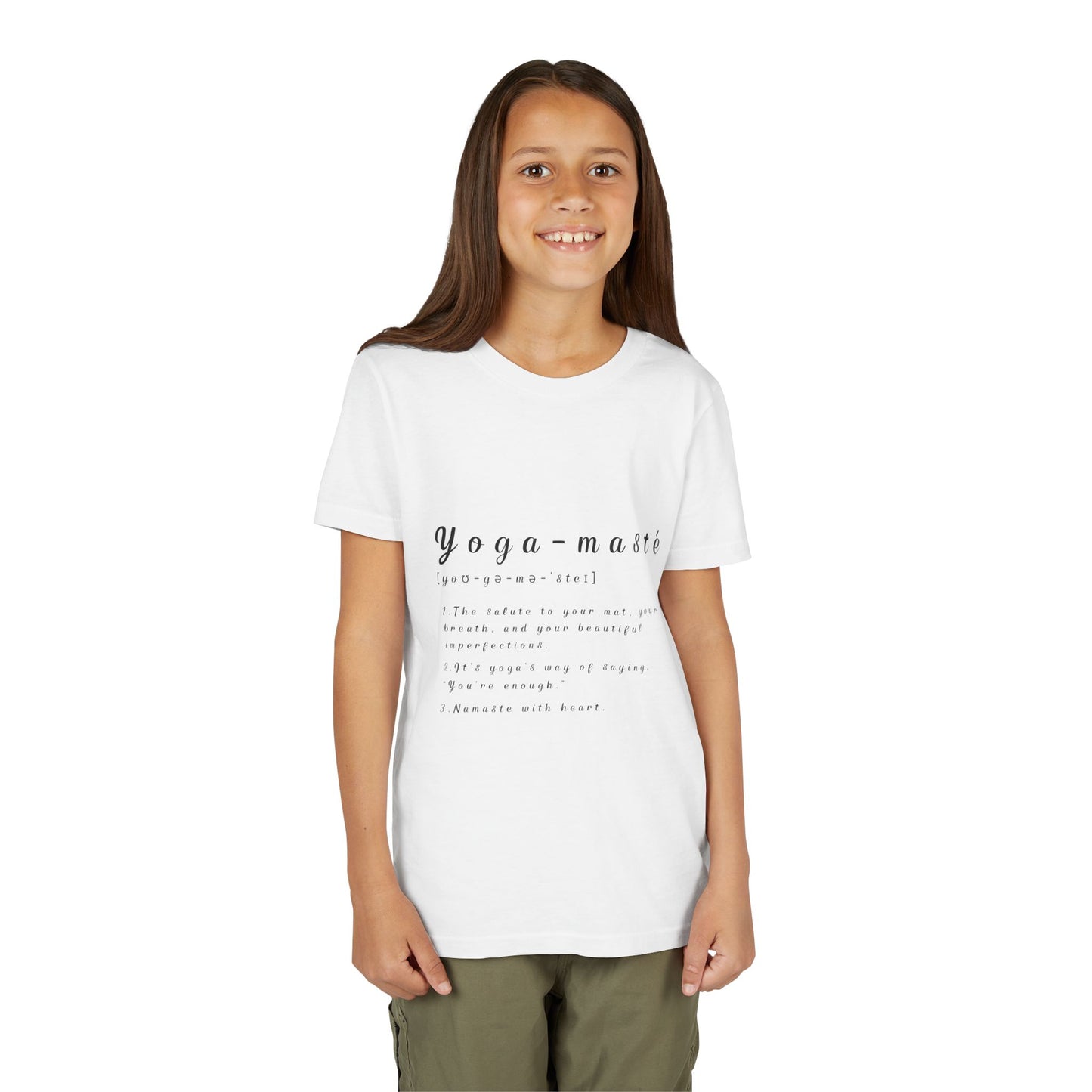 Yoga-masté Youth Tee - Inspirational Meditation Shirt I Gift for Yogis I Relaxation Apparel I Kids' Mindfulness Wear I Birthday Gift