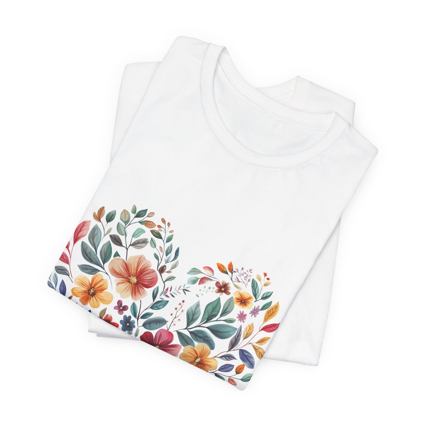 Floral Heart Mandala - Unisex Yoga Tee I Mindfulness T-Shirt for Yogis I Meditation Gift I Self-Care Apparel