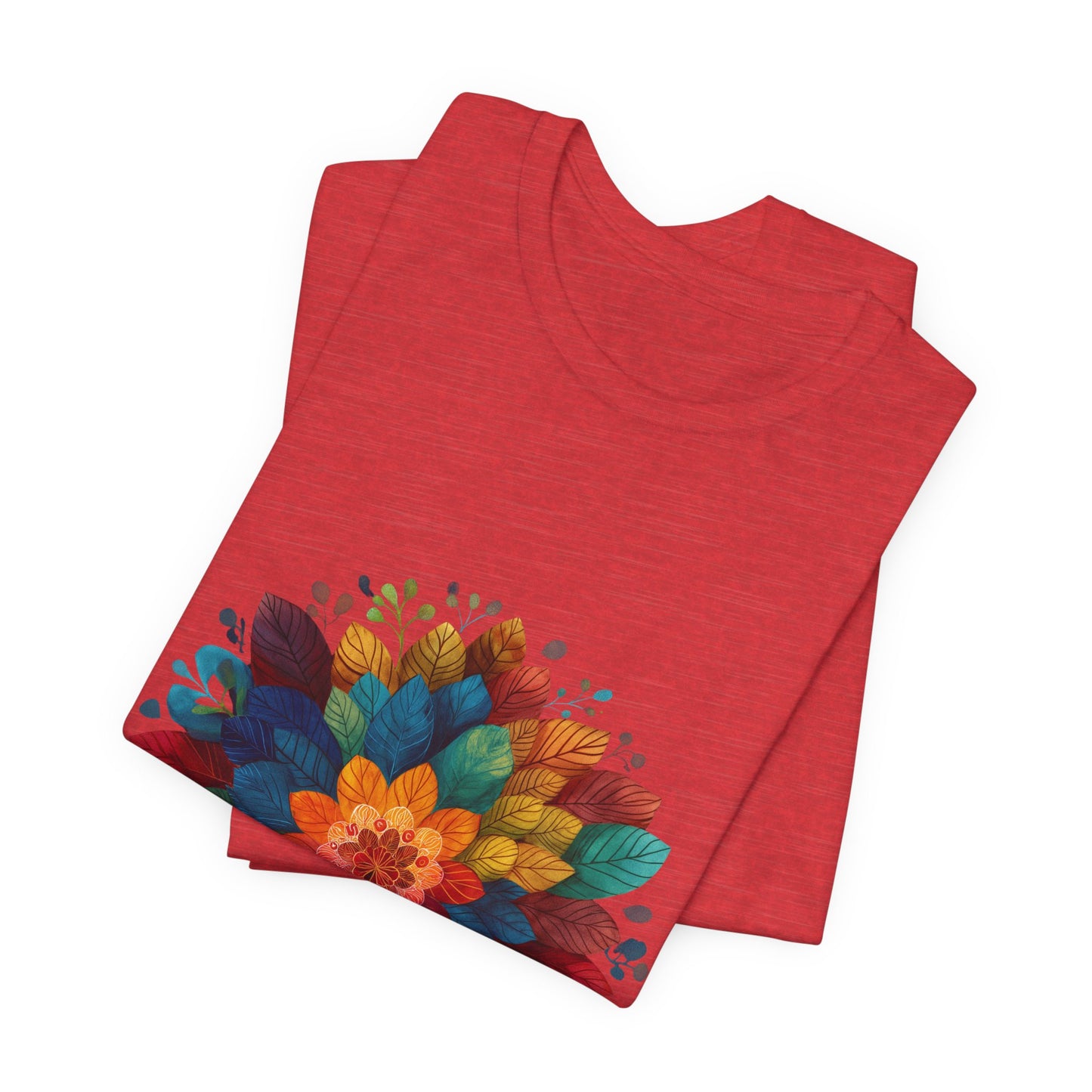 Vibrant Mandala Yoga Unisex Tee I Colorful Graphic T-Shirt I Nature Lover Gift I Yoga Self-Care Meditation Apparel