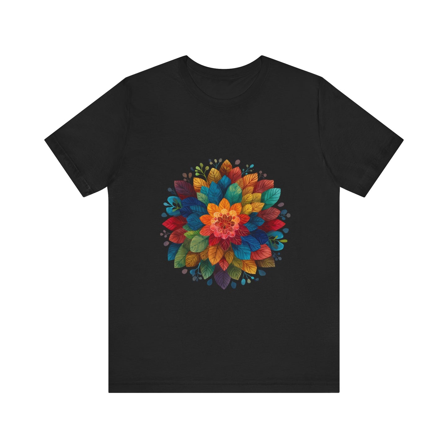 Vibrant Mandala Yoga Unisex Tee I Colorful Graphic T-Shirt I Nature Lover Gift I Yoga Self-Care Meditation Apparel