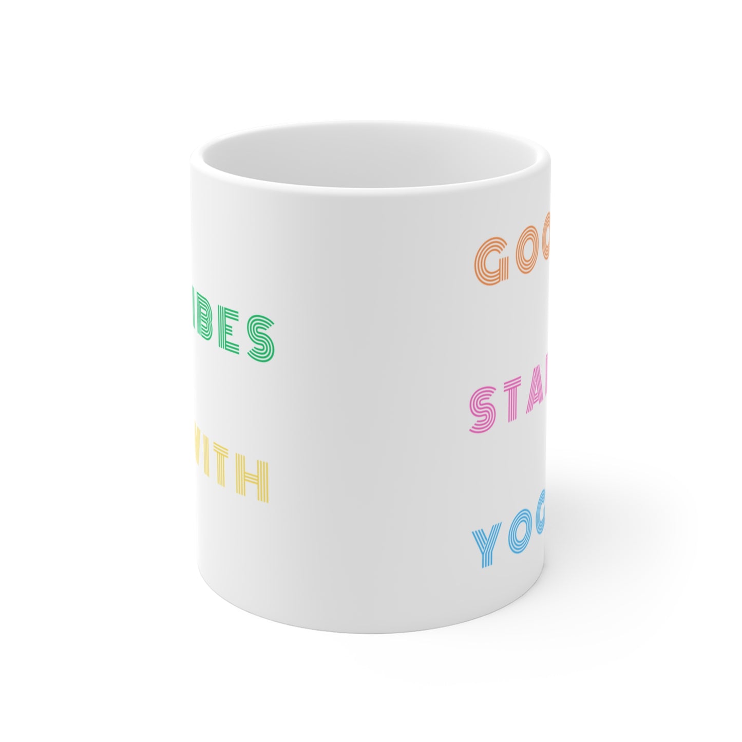 Good Vibes Yoga Mug | Inspirational Coffee Cup I Eco-Friendly Drinkware I Perfect for Yoga Lovers I Motivation Gift I Home Decor
