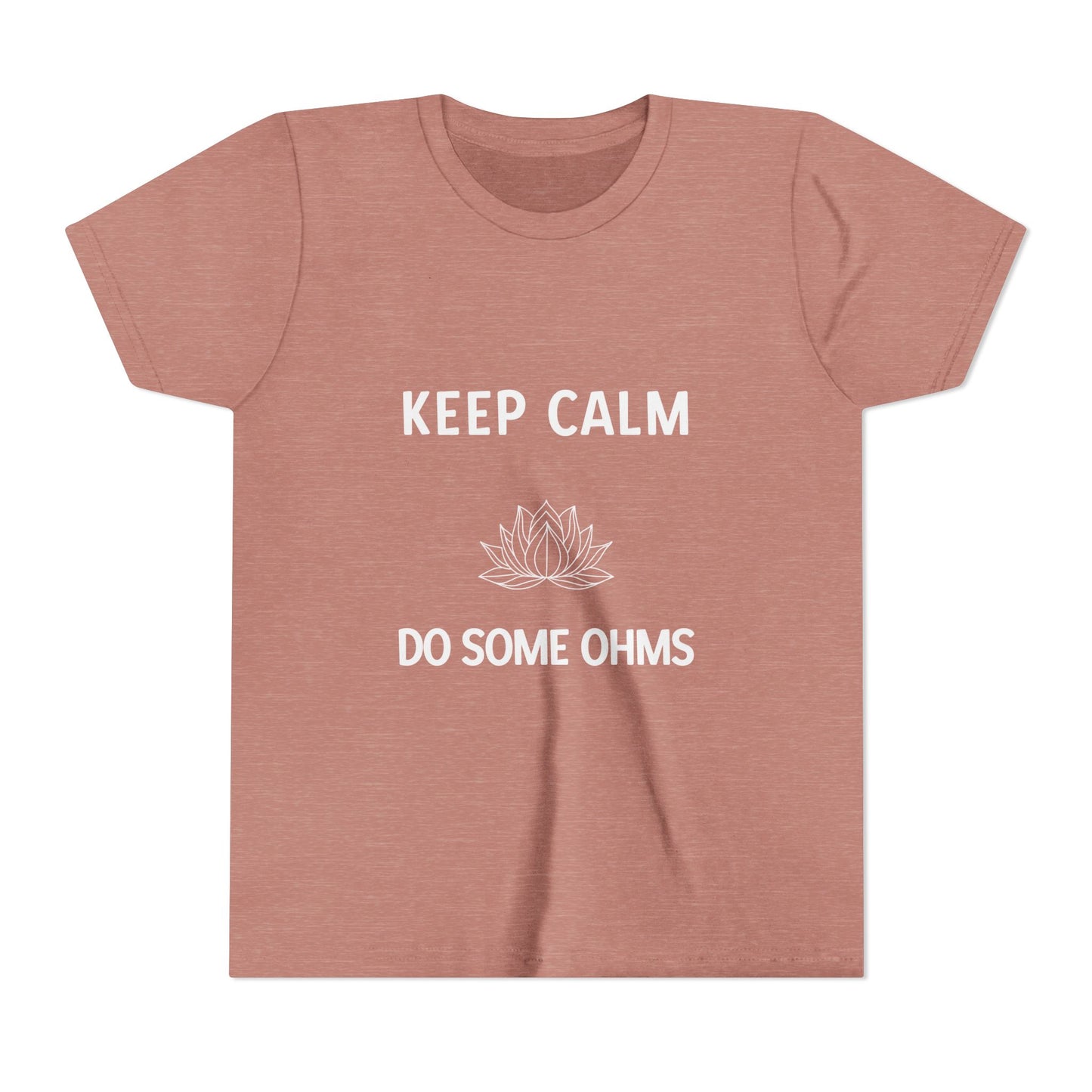 Keep Calm Do Some Ohms - Youth Meditation Tee I Yoga T-Shirt I Mindfulness Apparel I Gift for Kids I Relaxation & Inspirational Wear