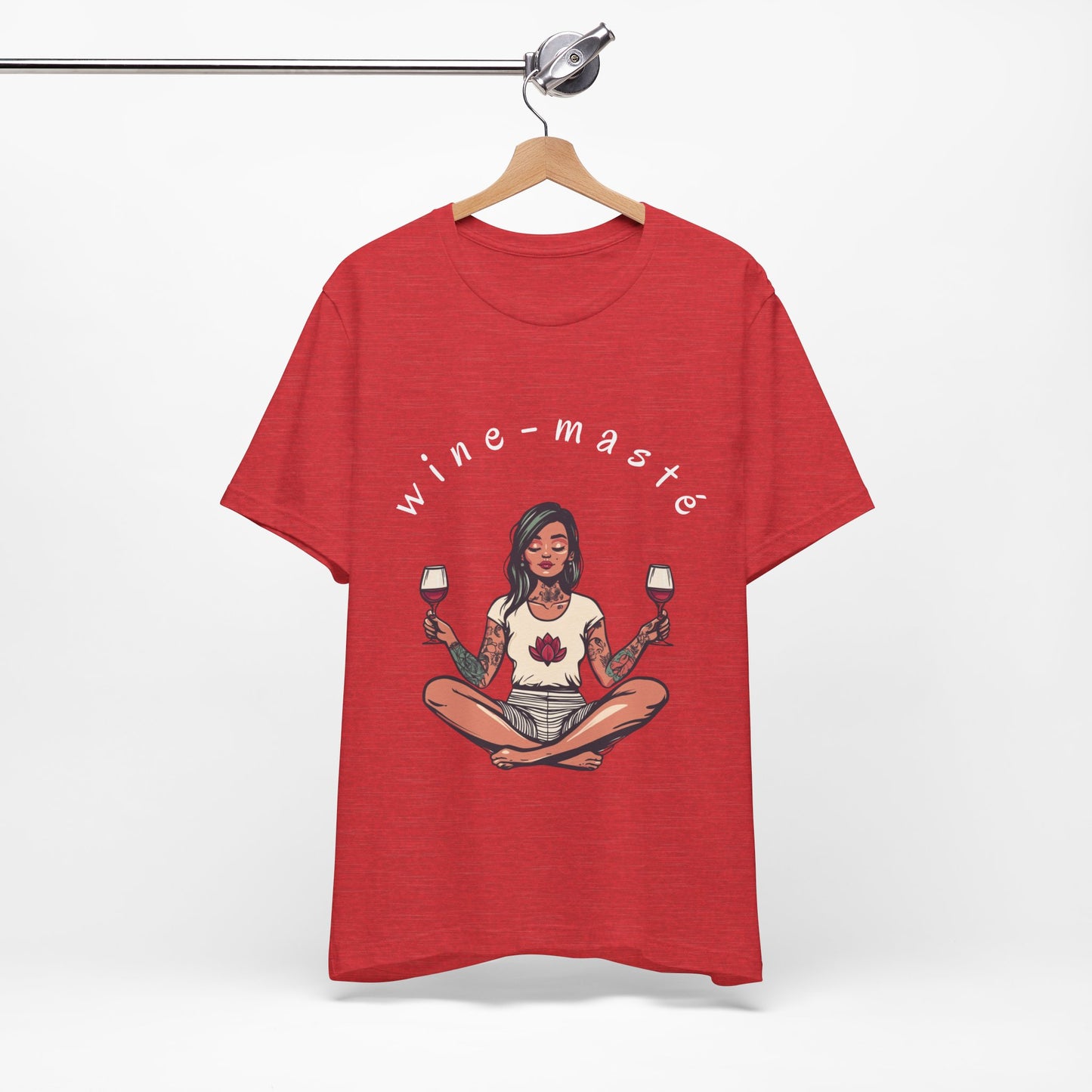 Wine-Masté - Meditation Wine Lover Tee I Unisex Relaxation T-Shirt for Yoga & Wine Enthusiasts I Fun Gift for Wine Tasting I Self-Care Clothing