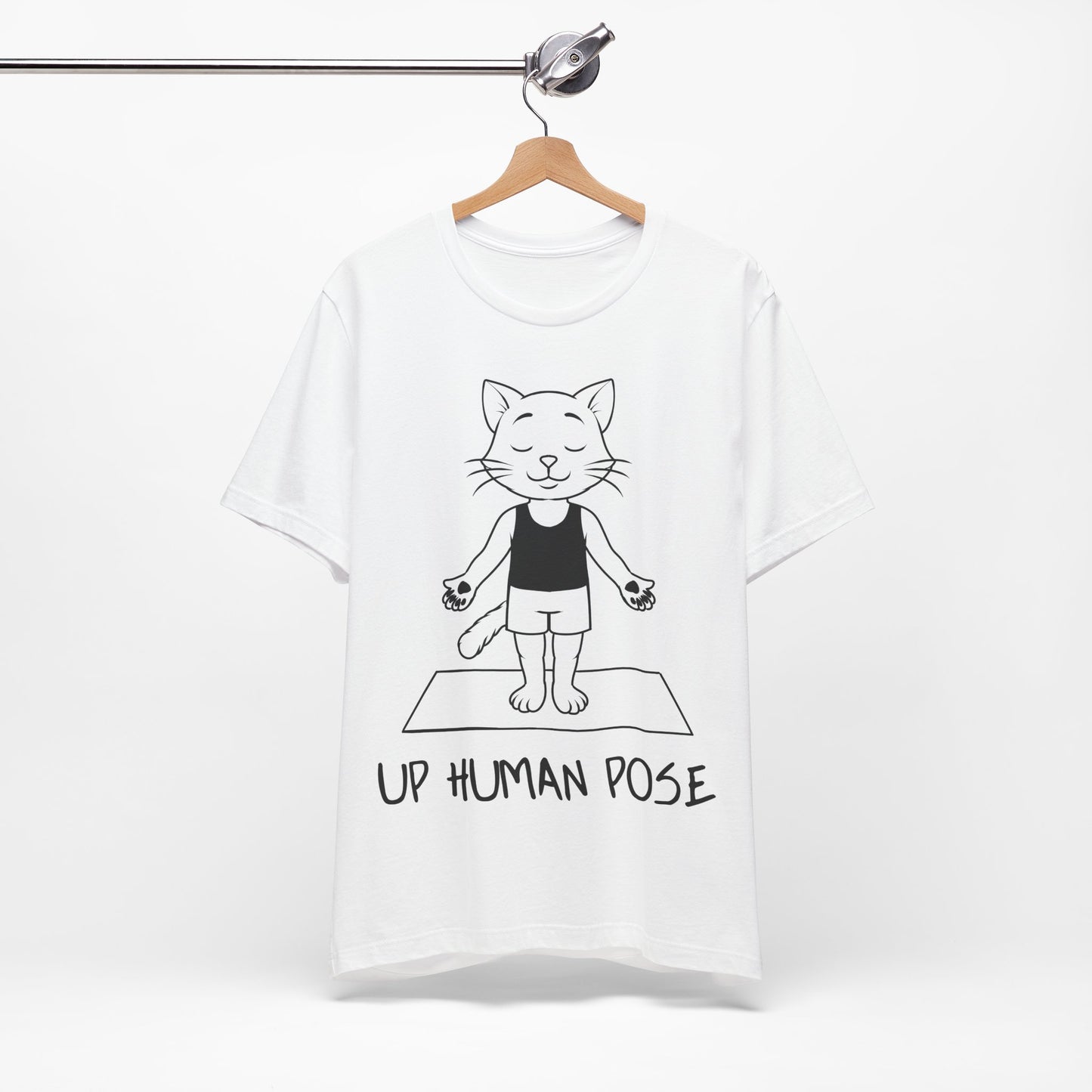 Up Human Pose - Unisex Cat Yoga Tee I Relaxation Gift I Yoga & Pet Lover T-Shirt I Quirky Animal Tee I Fun Gift for Cat Owners I Cute Tee for Zen Vibes