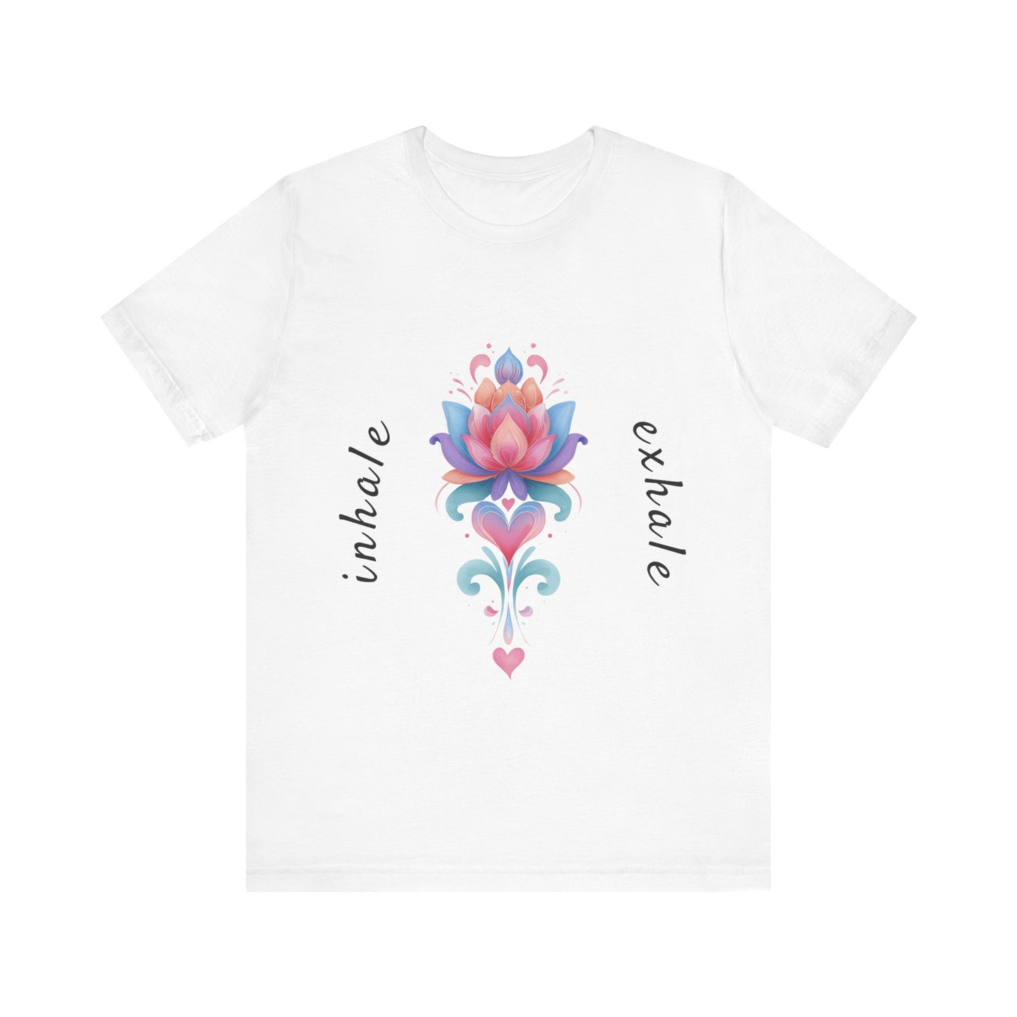Lotus Flower Inhale Exhale Unisex Yoga Tee | Inspirational T-Shirt I Yoga Mindfulness Apparel I Meditation T-Shirt