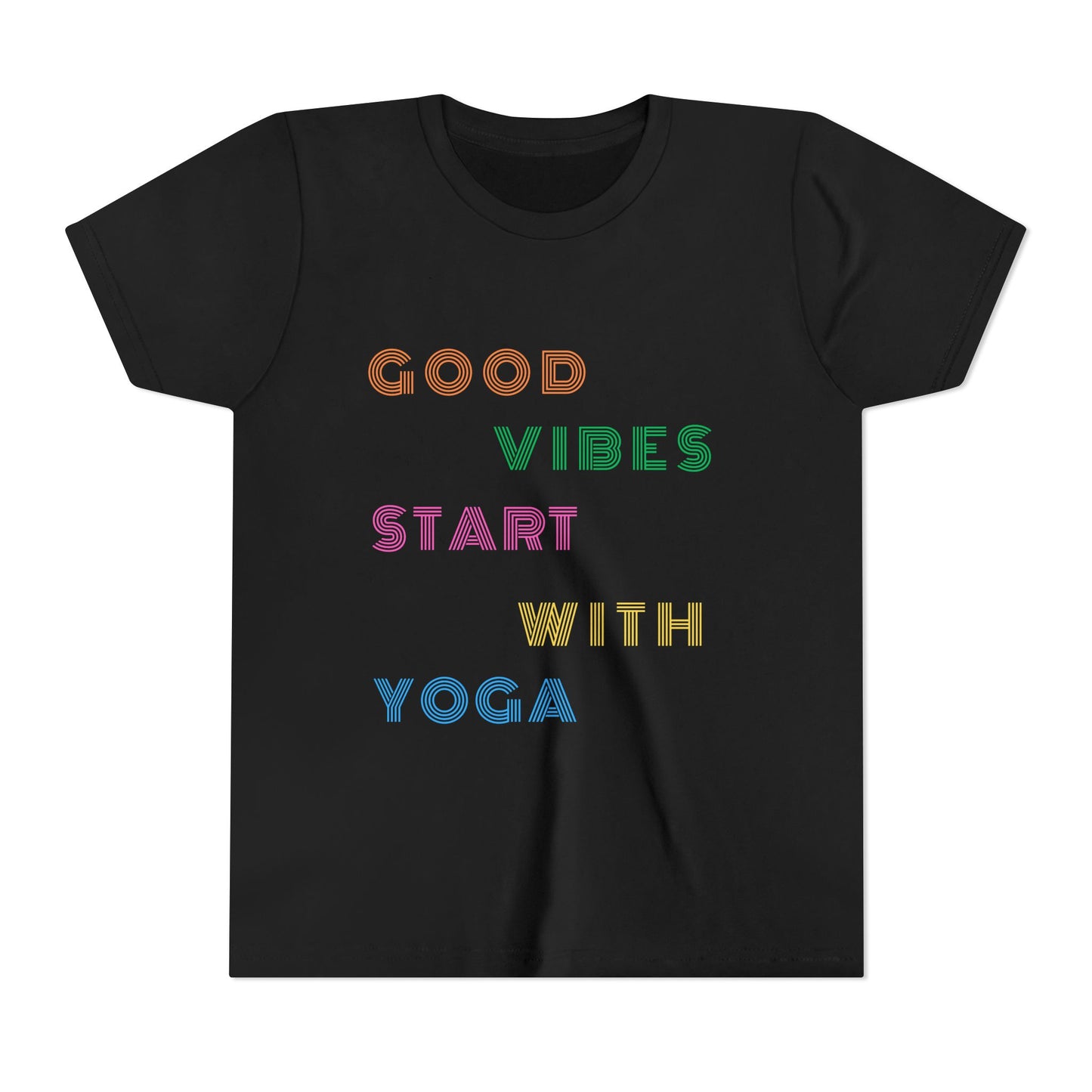 Good Vibes Start With Yoga Youth Yoga Tee - Yoga Apparel for Kids I Kids Cool Yoga T-Shirts I Self-Care Meditation Apparel