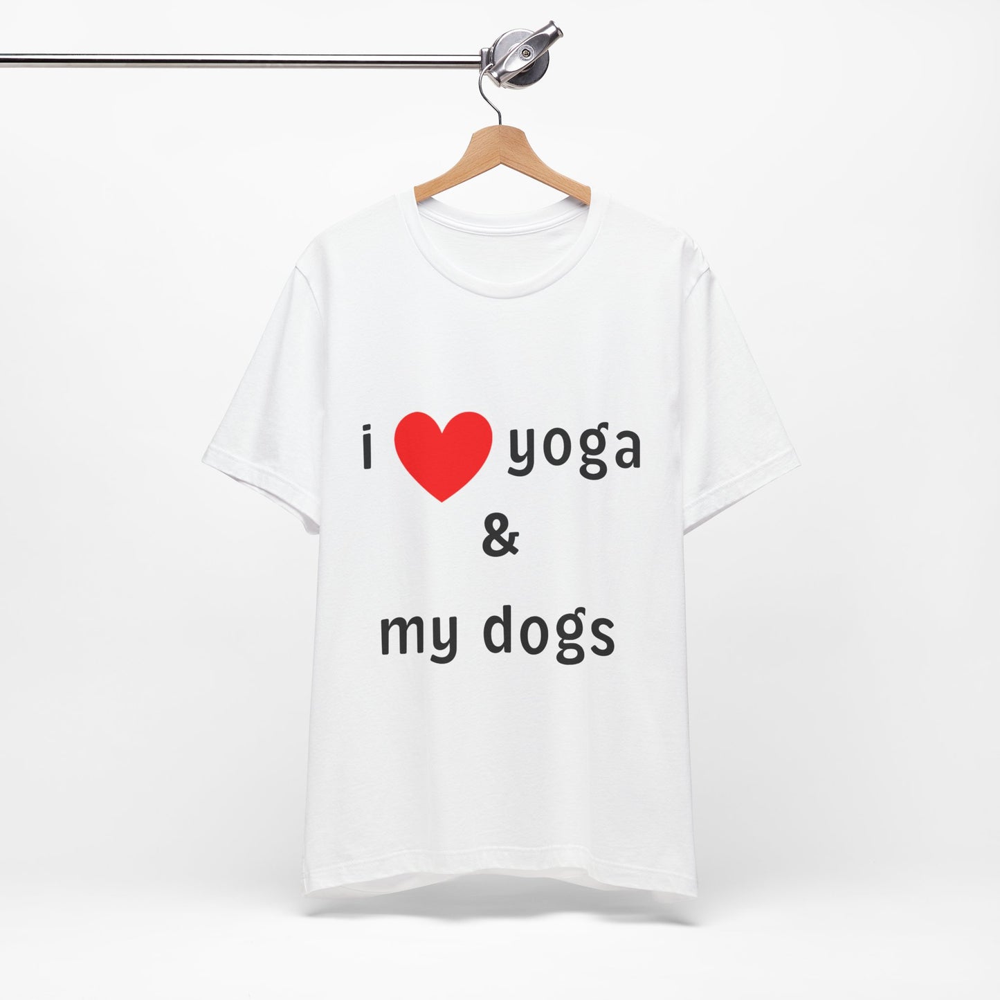 I Love Yoga & My Dogs Unisex Jersey Tee - Perfect Gift for Yoga Enthusiasts and Dog Lovers