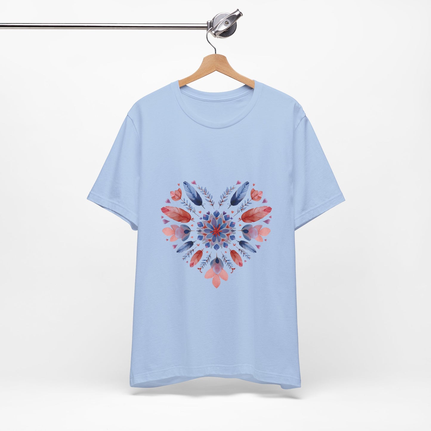 Heart Mandala Unisex Tee I Boho T-Shirt I Love Heart T-Shirt I Gift for Her I Casual Yoga Wear I Self-Care Meditation Apparel