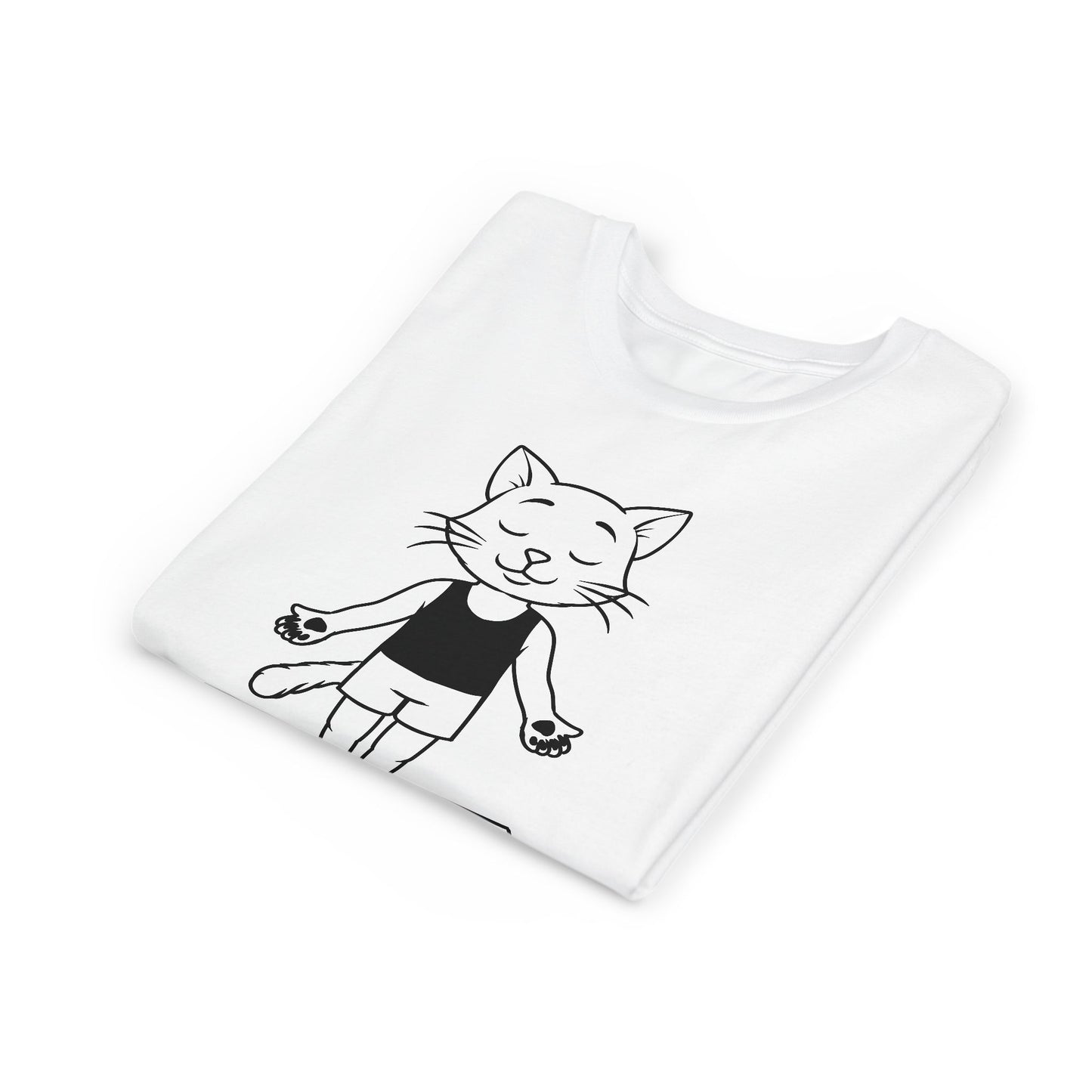 Cute Up Human Pose Design - Youth Yoga Cat Tee I Kids Yoga T-Shirt I Gift for Pet Lovers I Fun Animal Tee I Kids Activewear